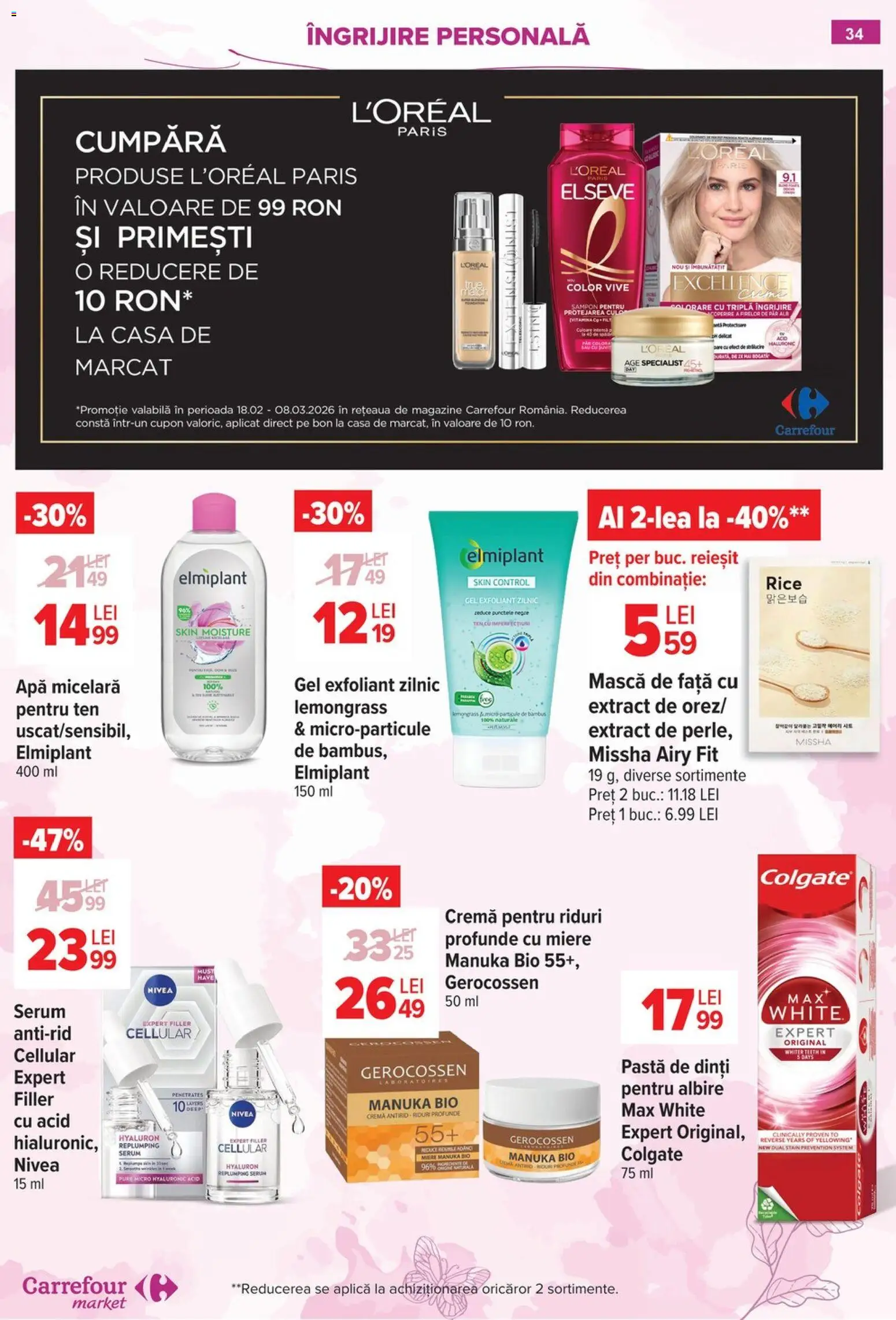 Noul catalog Carrefour – valabil de la 25.02.2026 | Pagină: 37 | Produse: Duș, Parfum, Apă micelară, Deodorant