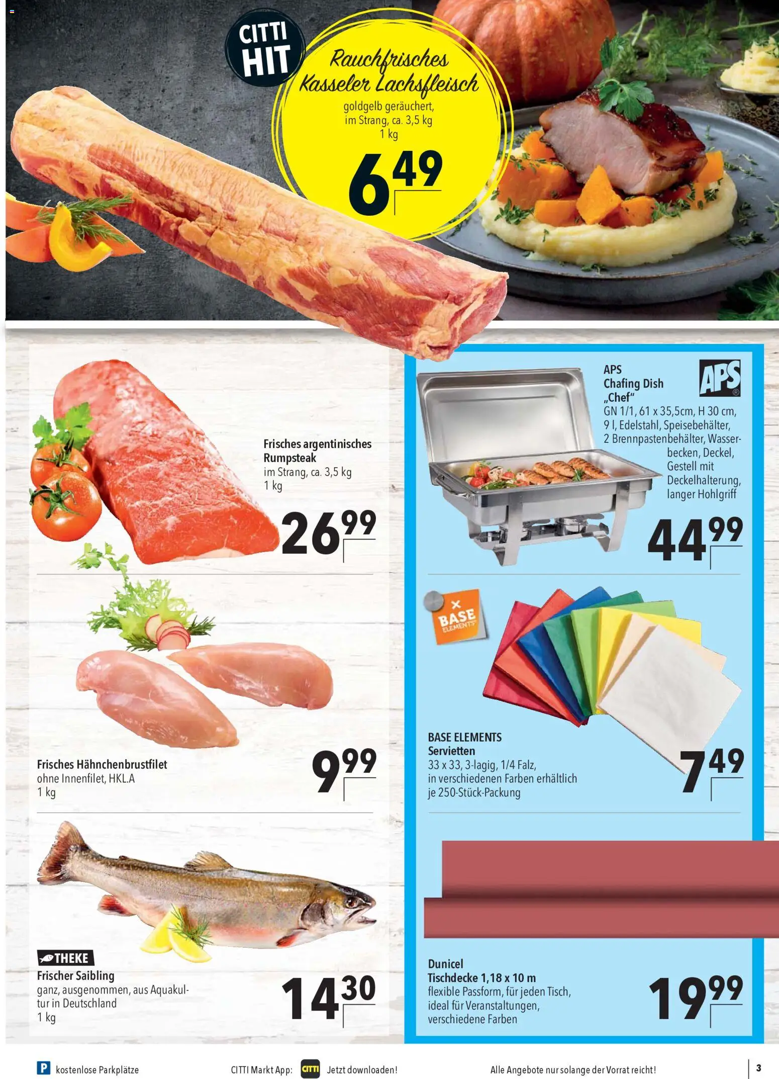 CITTI Markt Aktuelle Angebote für Profis – gültig ab 22.10.2025 | Seite: 3 | Produkte: Rumpsteak, Theke, Tür, Wasser