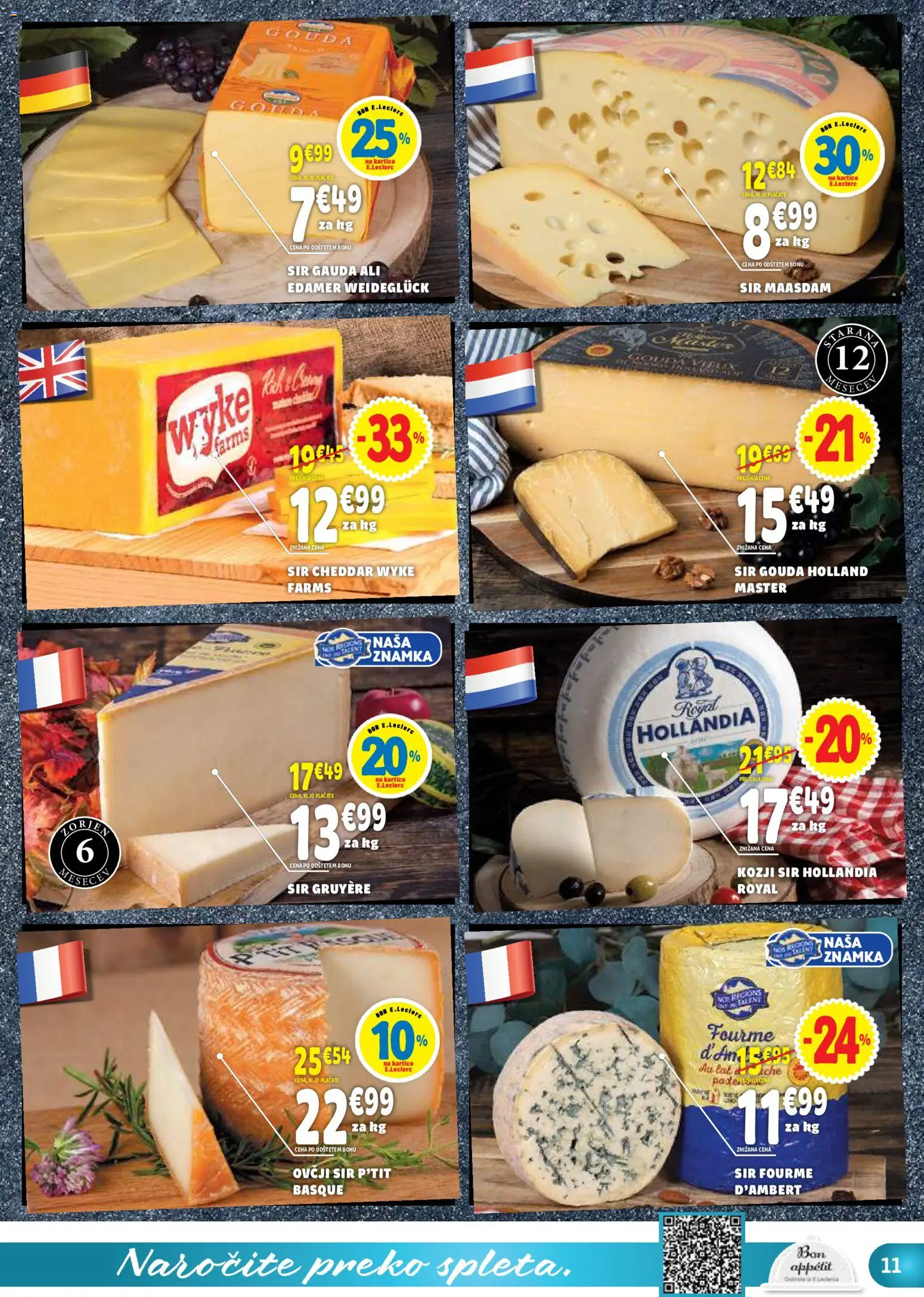 Novi E.leclerc katalog ponudbe – veljaven od 12.11.2025 | Stran: 11 | Izdelki: Gauda, Sir, Cheddar
