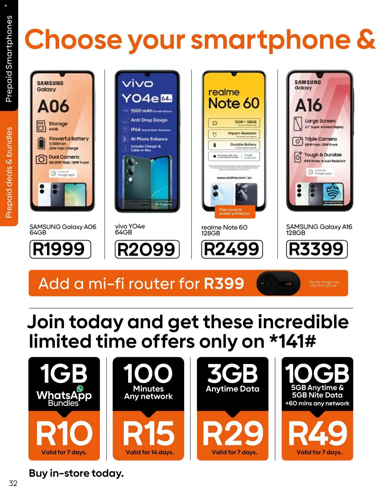 New Cell C catalogue – valid from 18.03.2026 | Page: 34 | Products: Data, Router, Smartphone, Camera