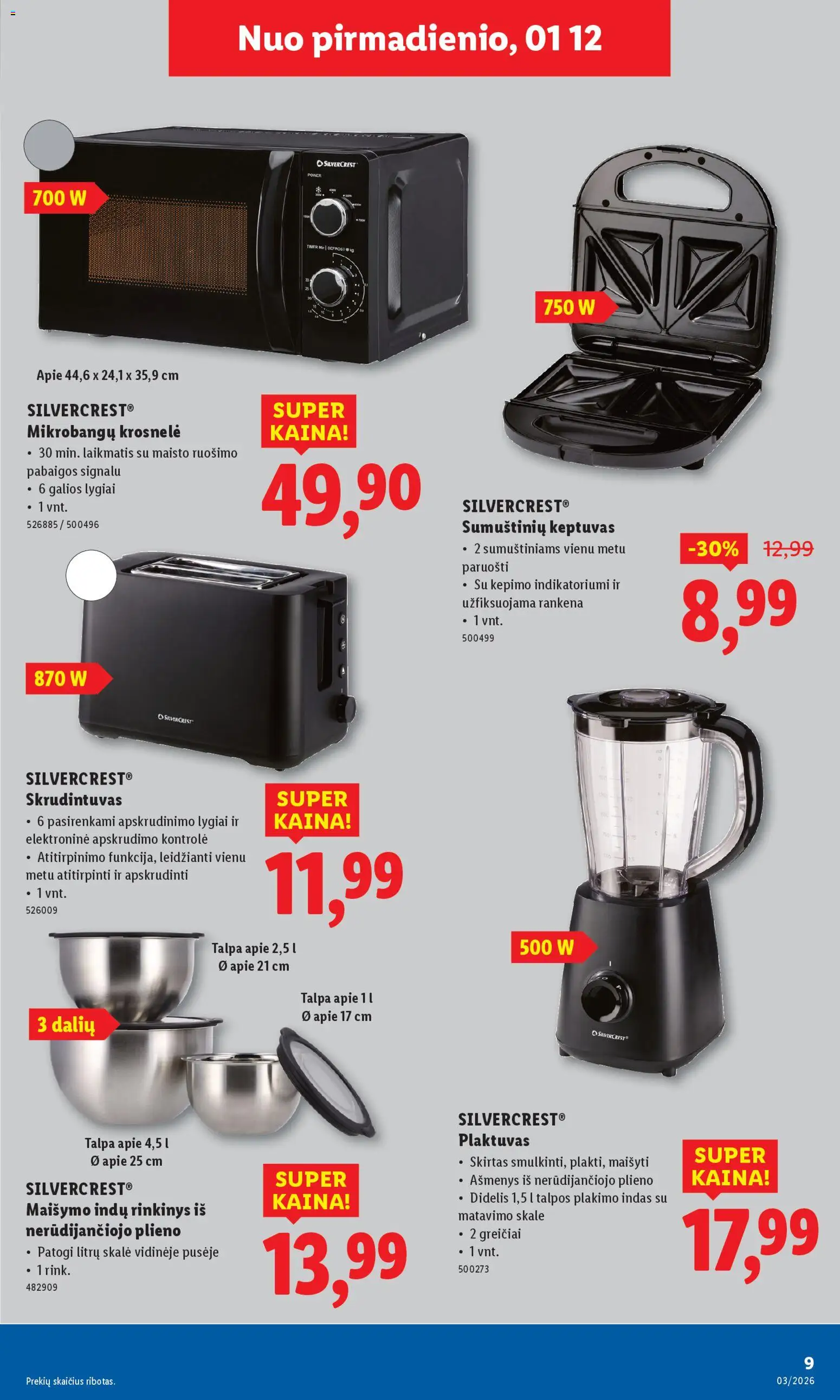 LIDL akcijos nuo 12.01.2026 | Puslapis: 9 | Prekių: Plaktuvas