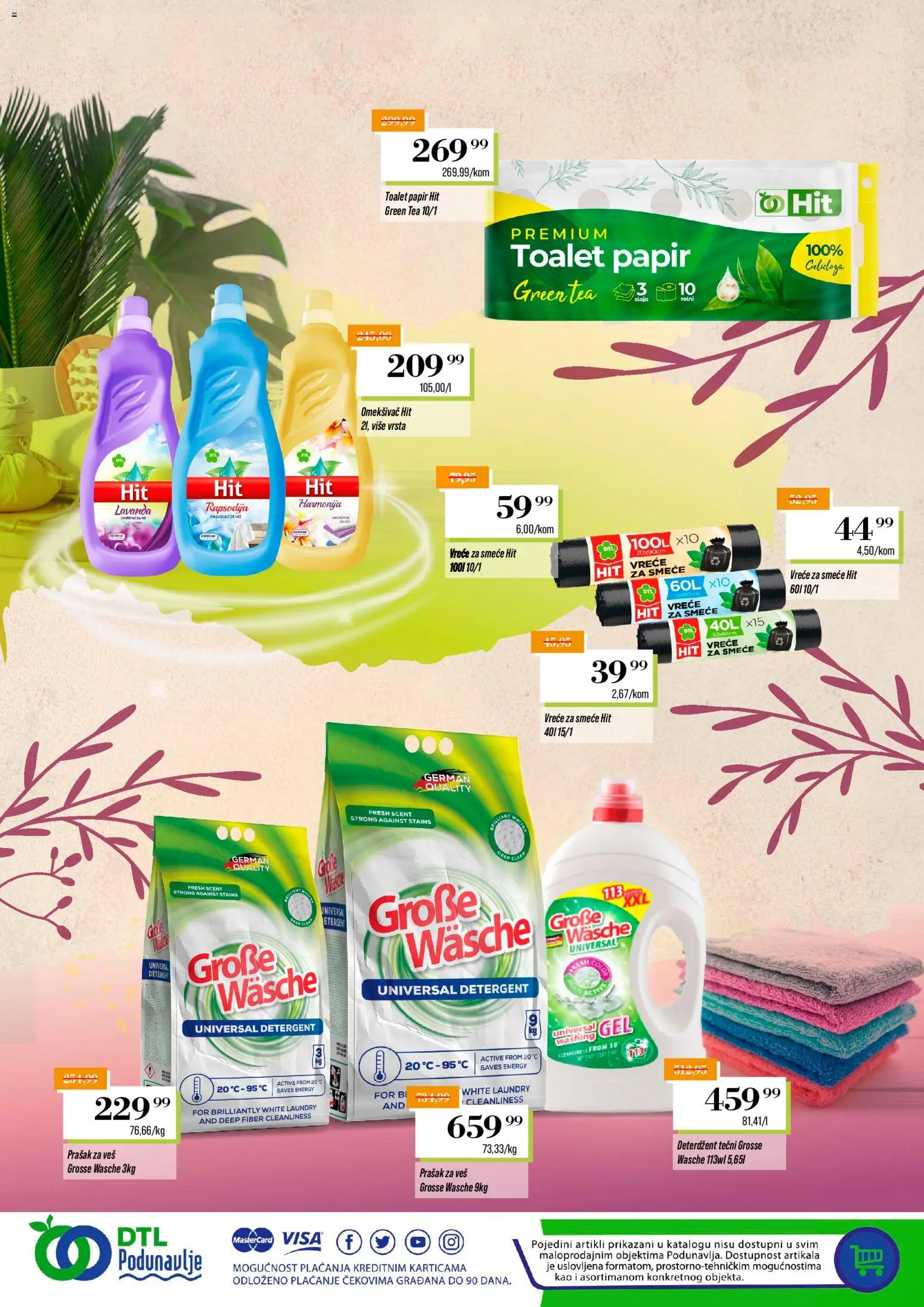 Podunavlje katalog - važi od 09.03.2026 | Strana: 4 | Proizvode: Deterdžent, Toalet papir, Prašak za veš