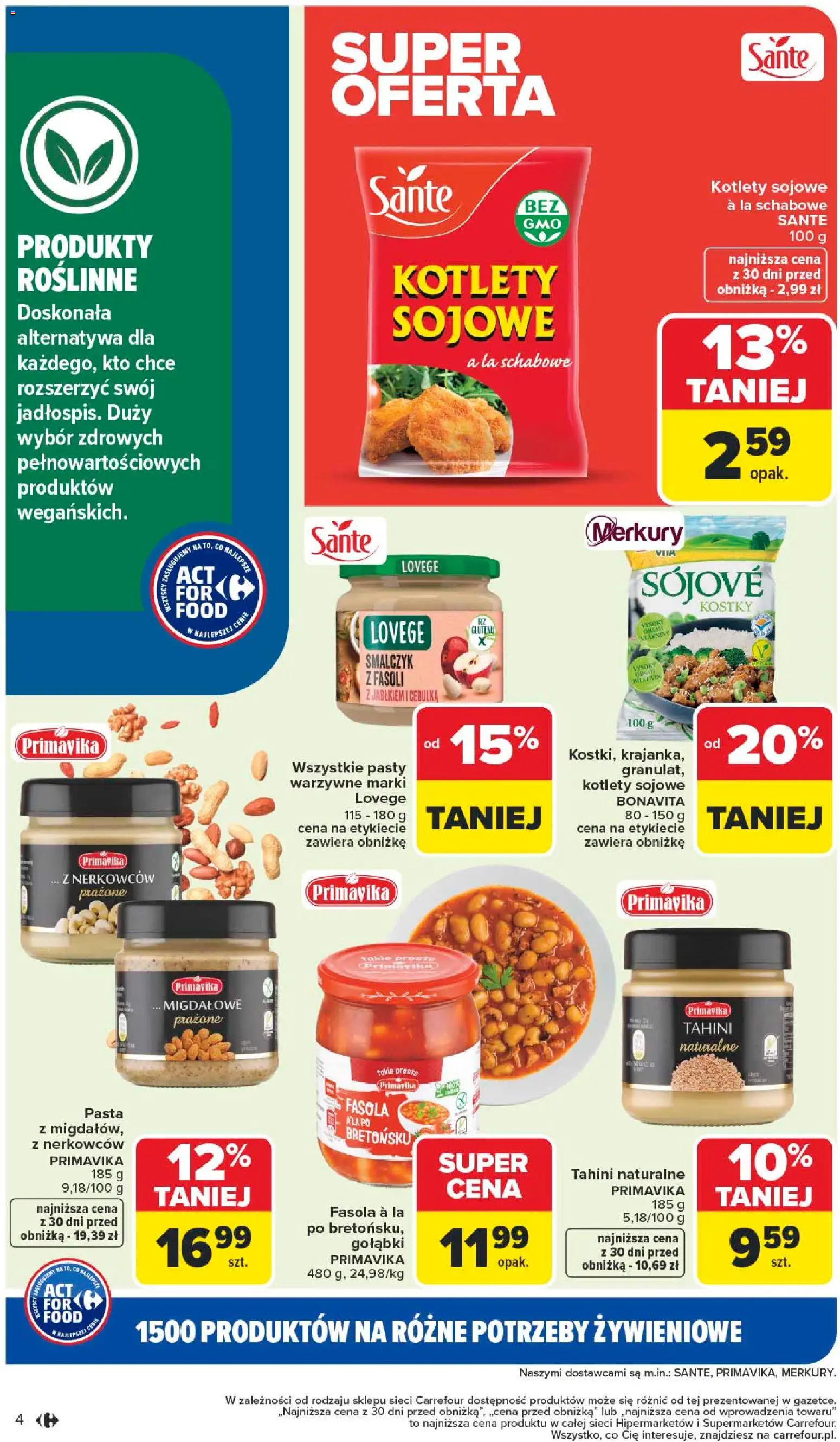 Carrefour Gazetka - Act for food od 05.01.2026 | Strona: 4 | Produkty: Smalczyk z fasoli, Kotlety