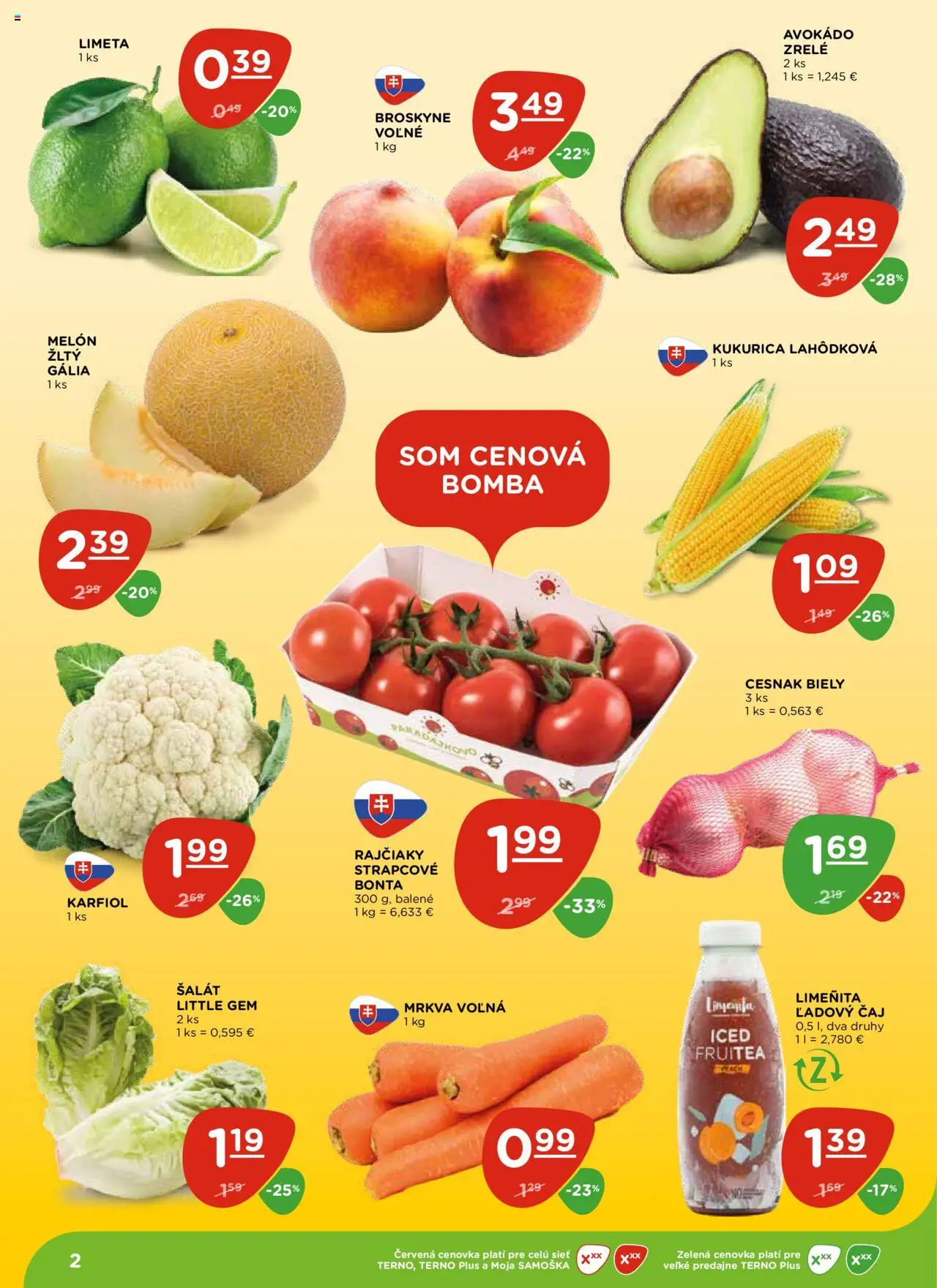 Terno leták │ platný od 17.07.2025 | Strana: 2 | Produkty: Cesnak, Šalát, Avokádo, Melón
