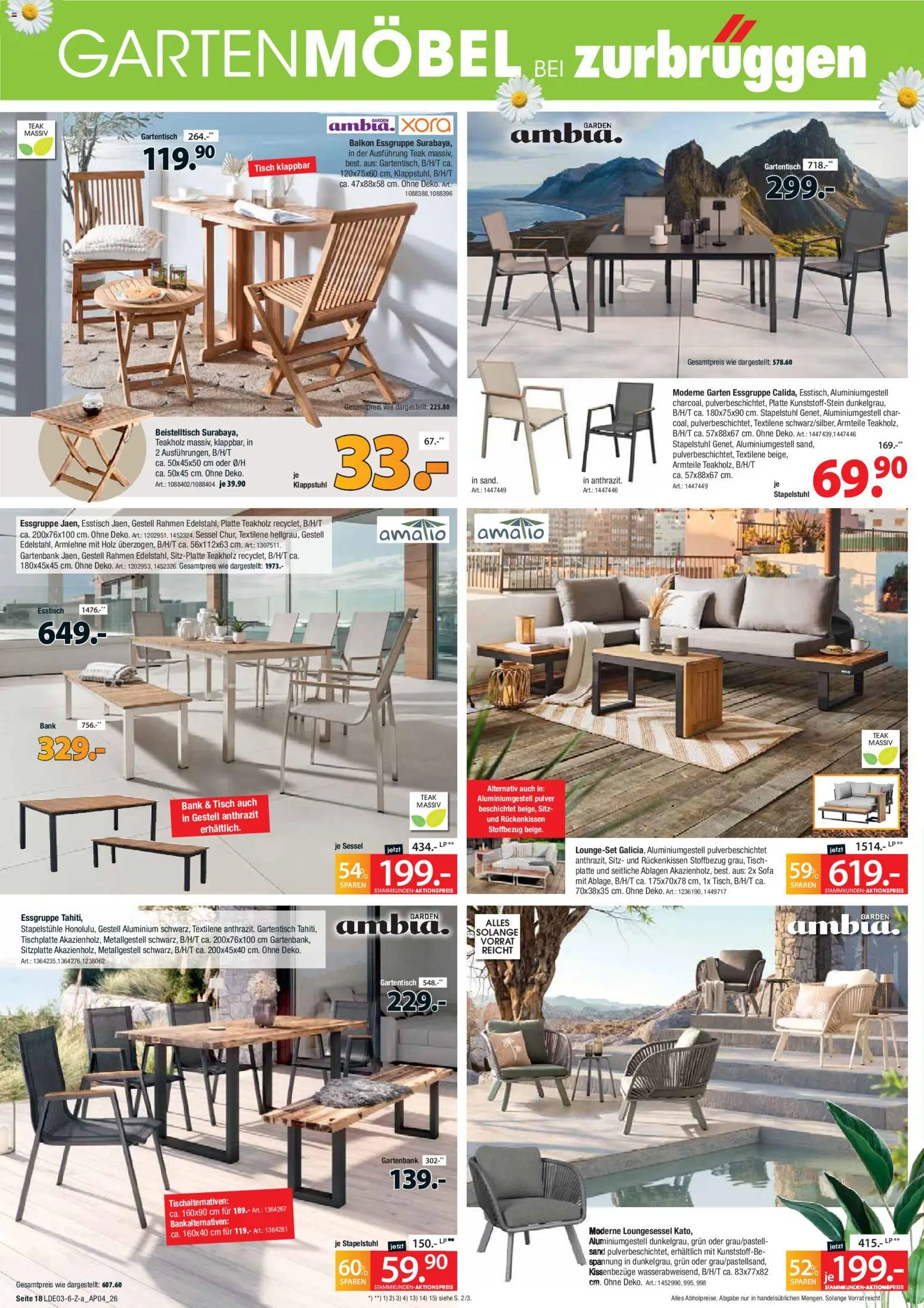 Zurbrüggen Best Deals – gültig ab 28.03.2026 | Seite: 18 | Produkte: Esstisch, Sessel, Tisch, Gartenmöbel