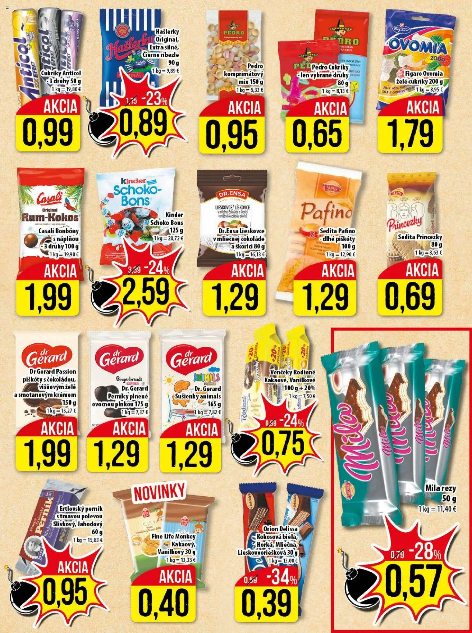 Nové Klas akcie – leták je platný od 17.11.2025 | Strana: 11 | Produkty: Ríbezle, Kinder, Cukríky, Mila