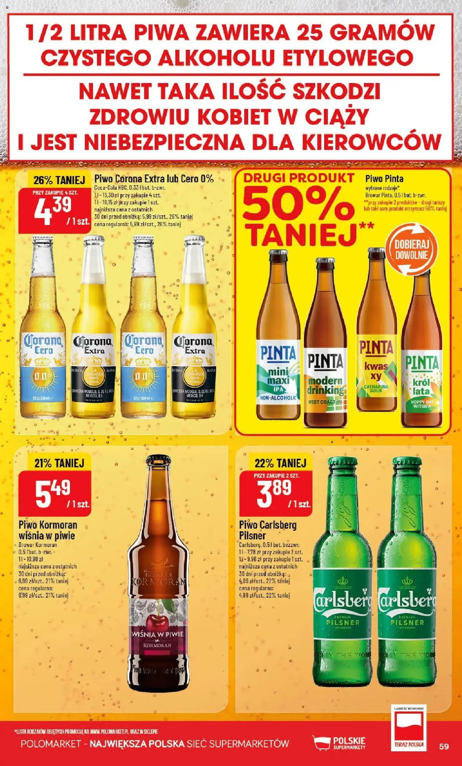 POLOmarket gazetka od 01.04.2026 | Strona: 59 | Produkty: Piwo Carlsberg, Piwo