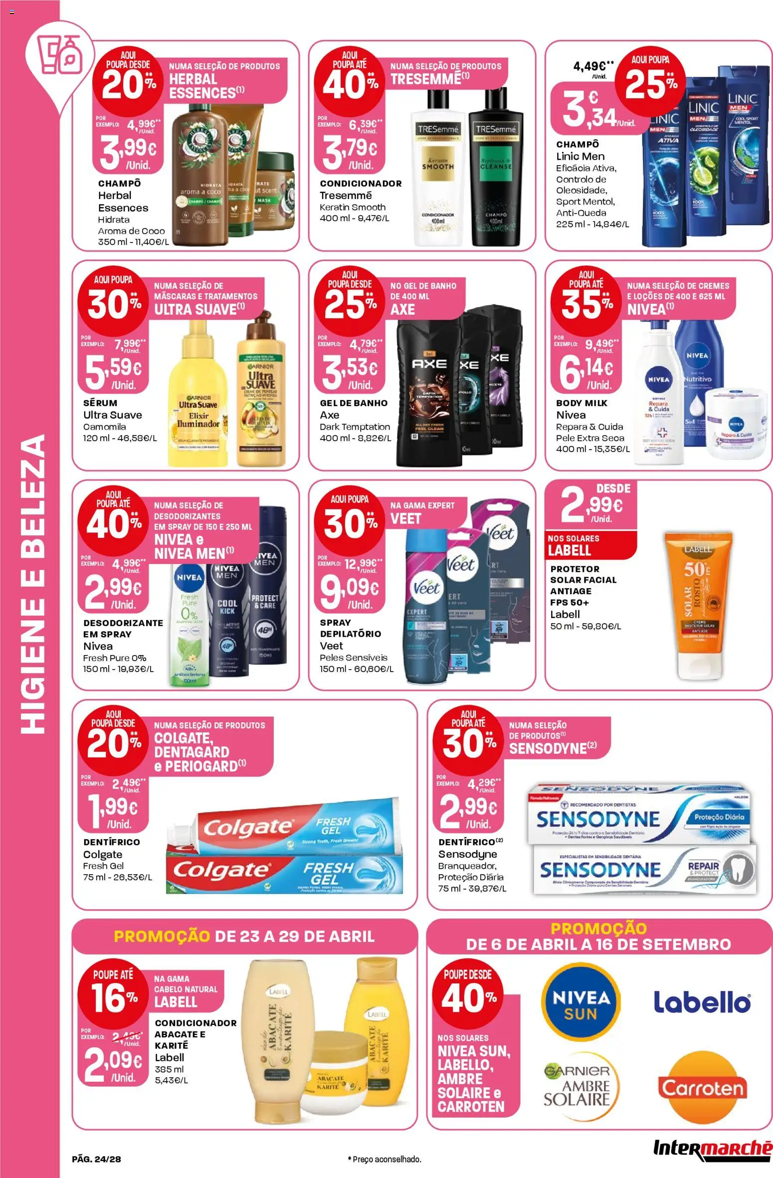 Intermarché Folheto Contact │ válido de 23.04.2026 | Página: 24 | Produtos: Iluminador, Gel de banho, Banho, Abacate