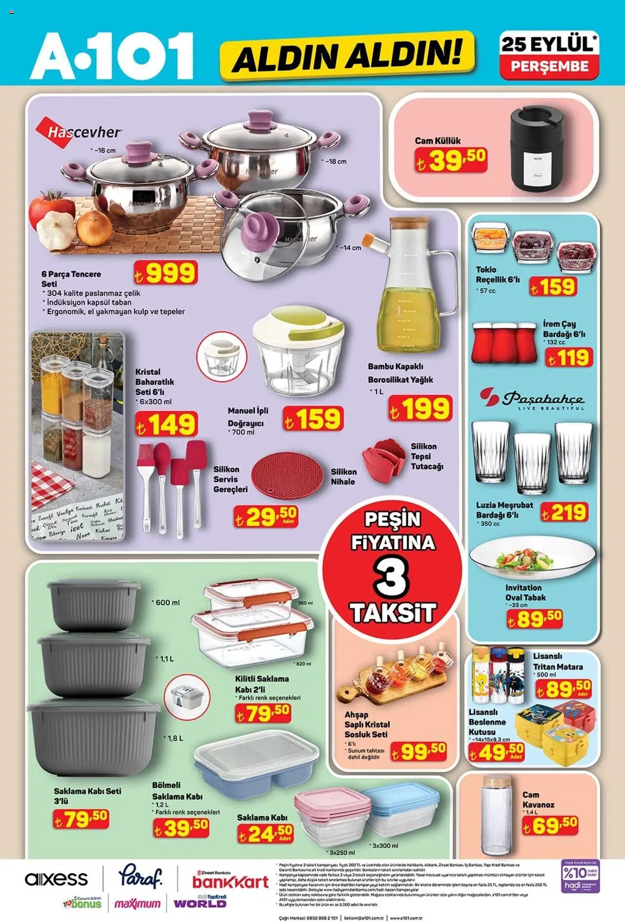 A101 Katalog Aldın Aldın - 25.09.2025 tarihinden itibaren geçerlidir | Sayfa: 11 | Ürünler: Baharatlık, Nihale, Tepsi, Çay bardağı