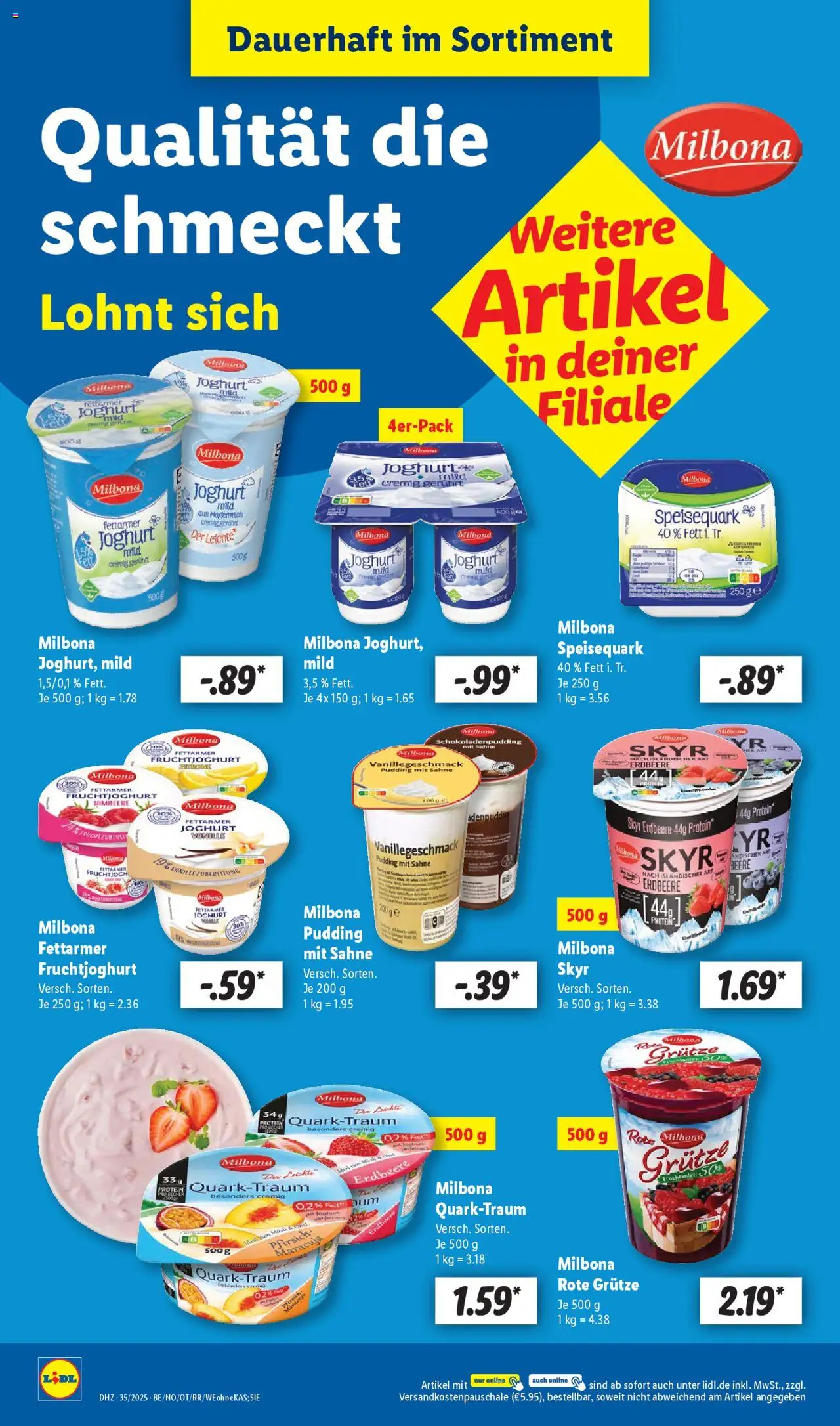 Lidl Prospekt Aarbergen - gültig ab dem 25.08.2025 | Seite: 24 | Produkte: Pudding, Pfirsich, Himbeere, Speisequark