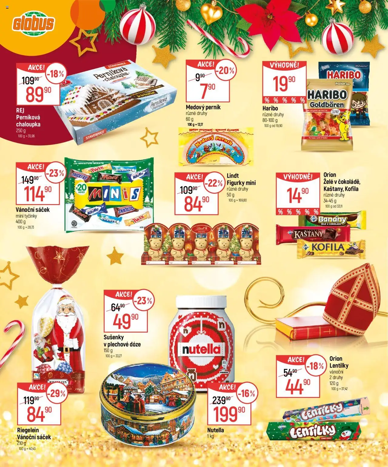 Globus leták - Mikuláš od 15.10.2025 | Strana: 6 | Produkty: Haribo, Perník, Kofila, Sáček