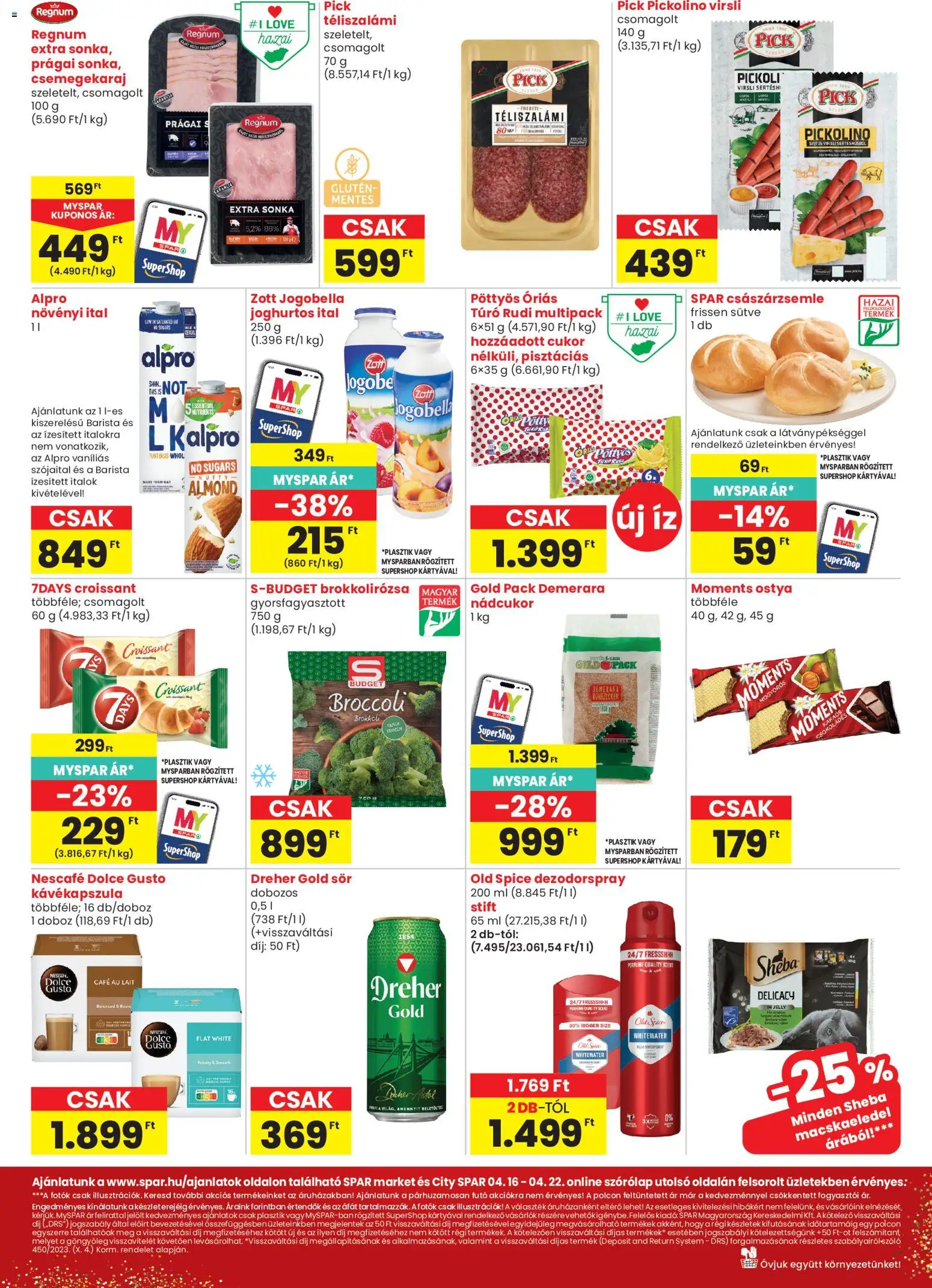 Spar Market akciós ujság - amely érvényes a következő dátumtól: 16.04.2026 | Oldal: 2 | Termékek: Virsli, Pick, Sonka, Doboz