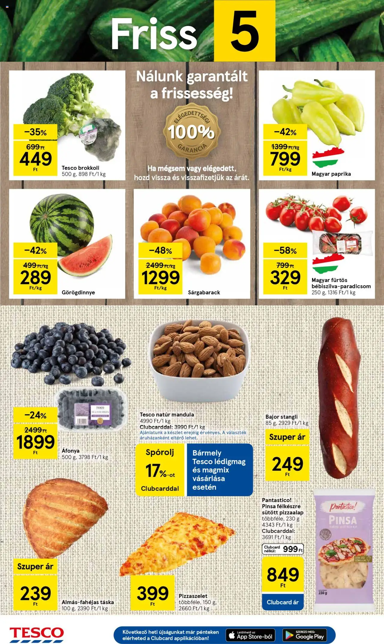 Tesco akciós ujság - amely érvényes a következő dátumtól: 12.06.2025 | Oldal: 2 | Termékek: Görögdinnye, Stangli, Mandula, Pizza