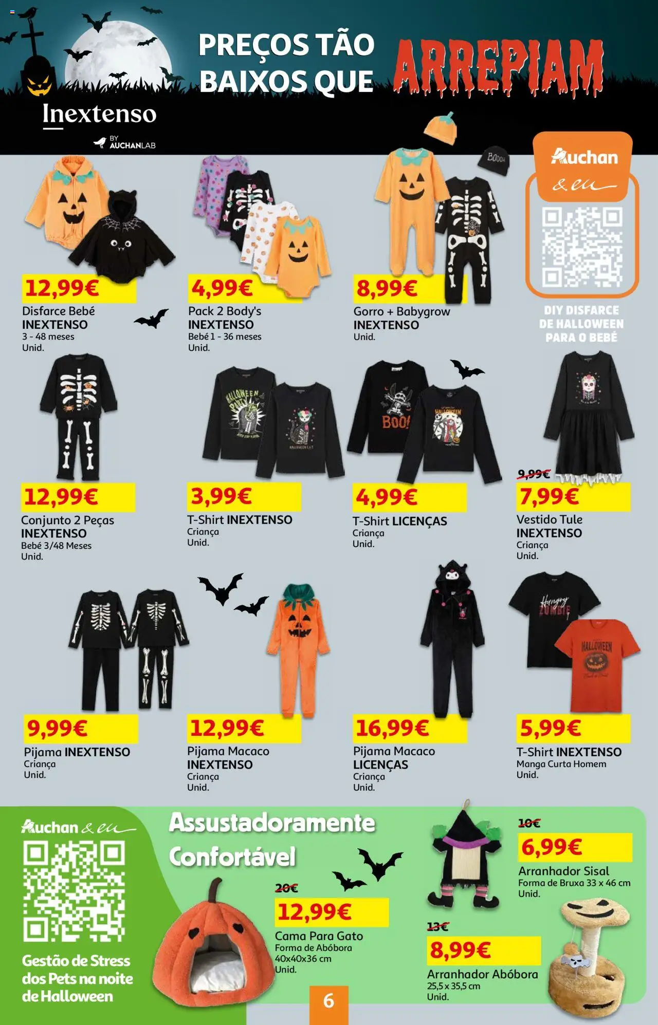 Auchan - Preços tão baixos que arrepiam │ válido de 16.10.2025 | Página: 6 | Produtos: Vestido, Cama, Abóbora, Gorro