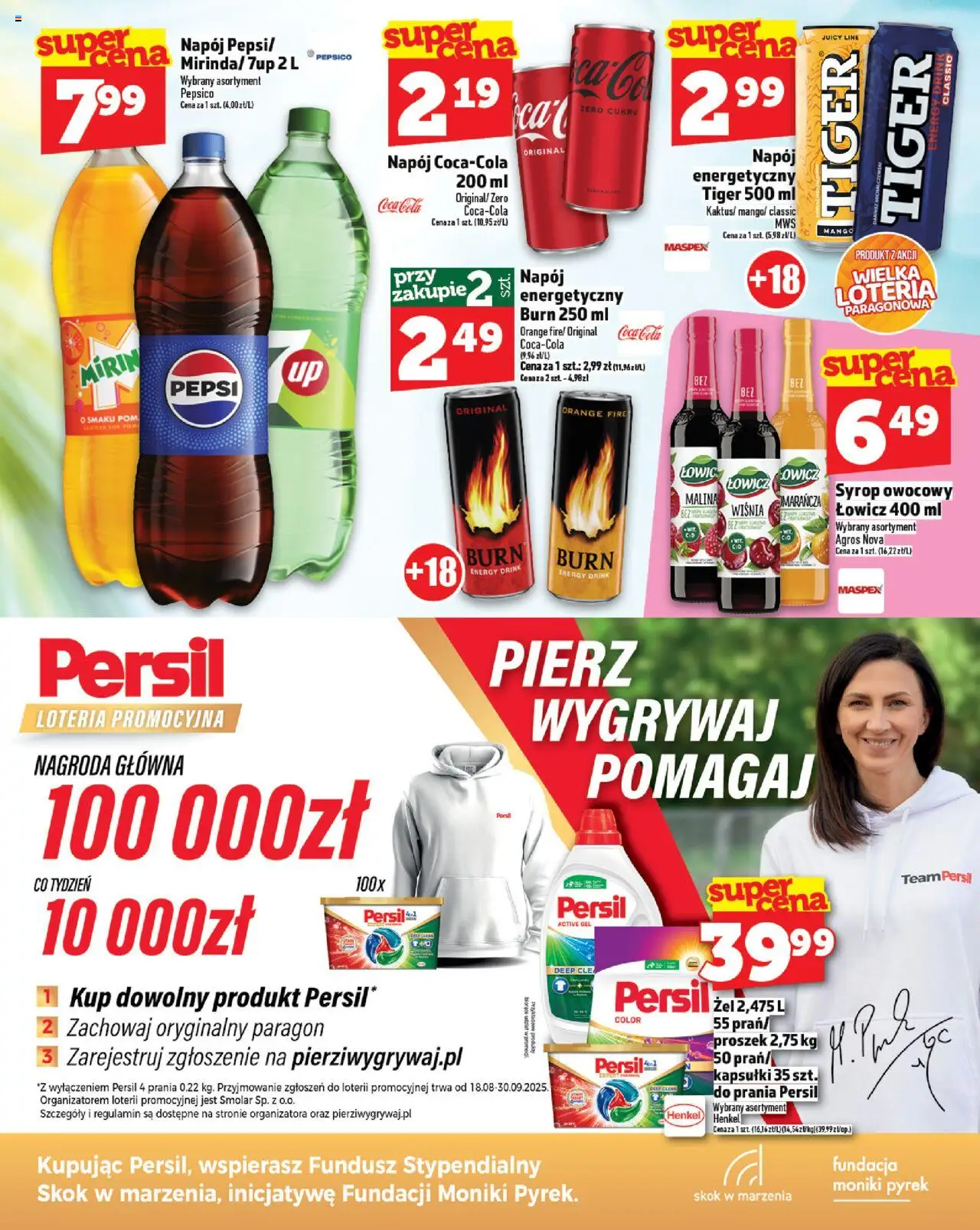 Topaz Gazetka od 21.08.2025 | Strona: 23 | Produkty: Malina, Persil, Coca cola, Sok