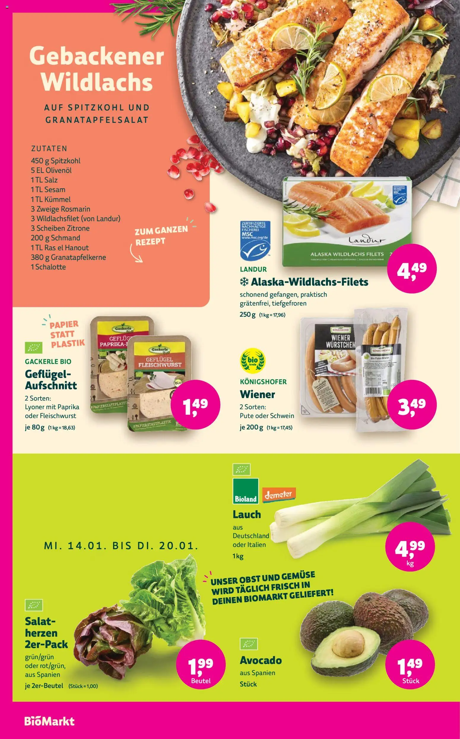 BioMarkt Prospekt – gültig ab 14.01.2026 | Seite: 6 | Produkte: Olivenol, Avocado, Salz, Salat