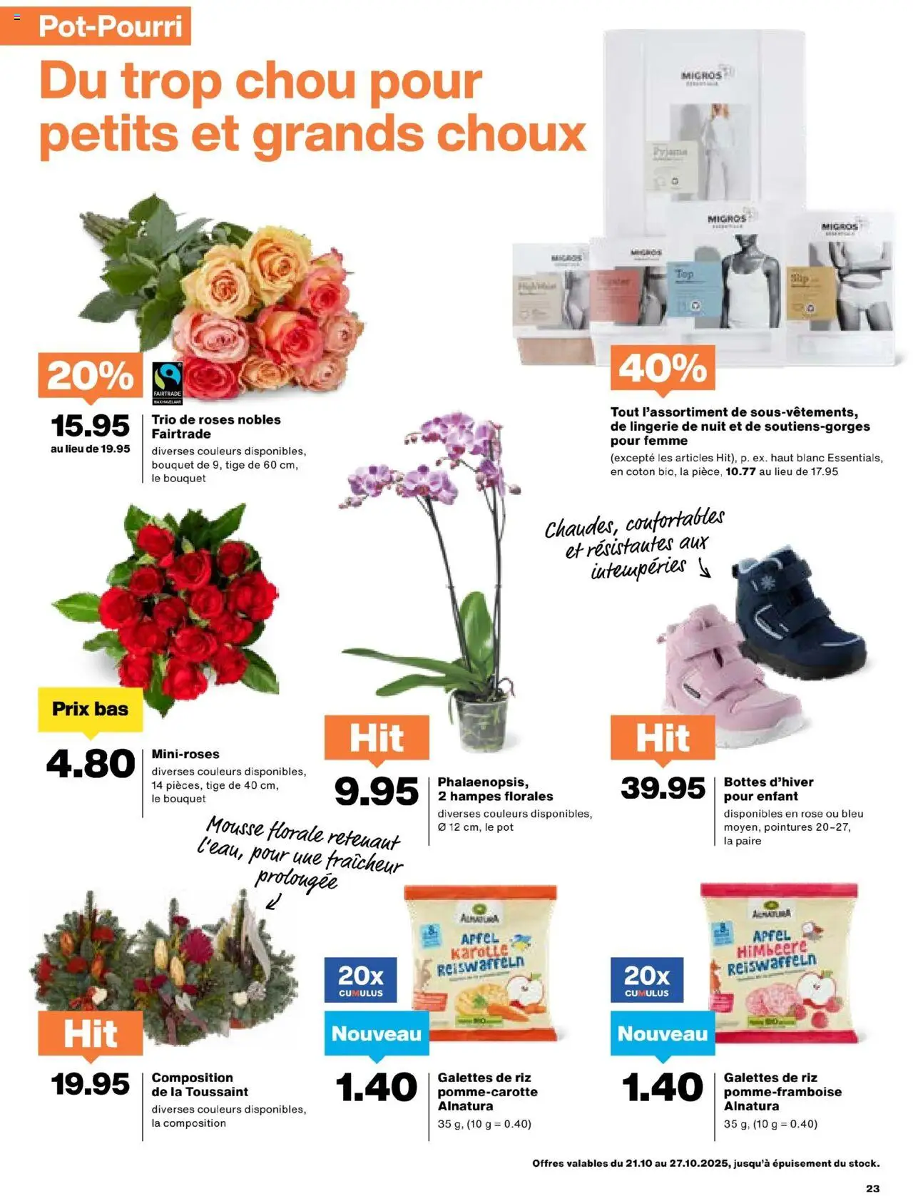 Migros Aktionen FR – gültig ab 21.10.2025 | Seite: 23 | Produkte: Karotte, Äpfel, Himbeere