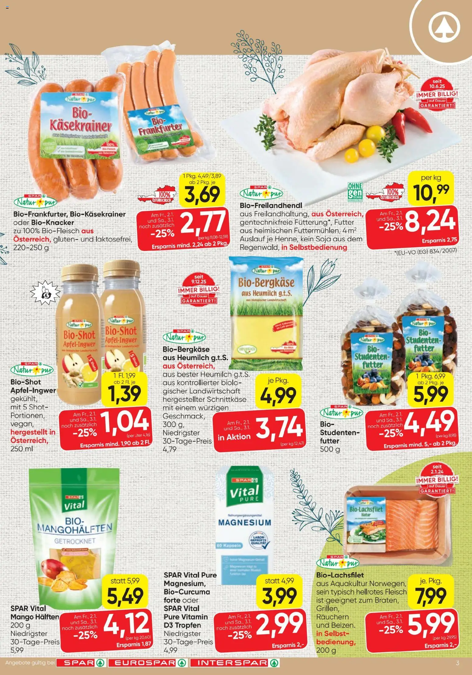 Spar Flugblatt gültig ab 02.01.2026 | Seite: 3 | Produkte: Mango