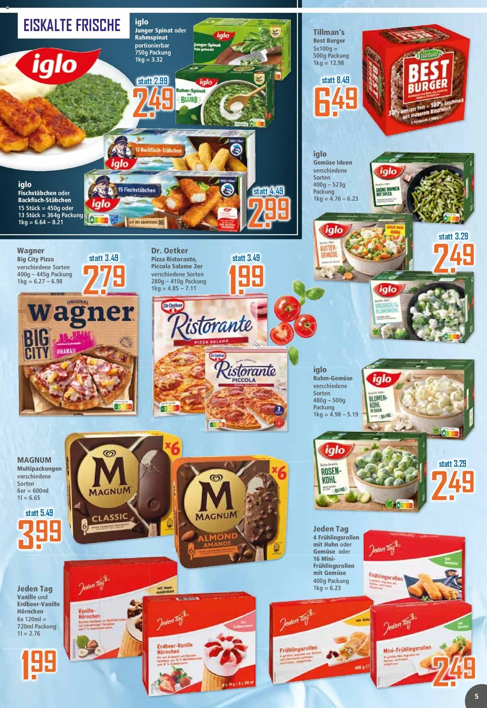 Klaas & Kock Prospekt 	 – gültig ab 27.04.2026 | Seite: 5 | Produkte: Ristorante, Fischstabchen, Gemüse, Rindfleisch