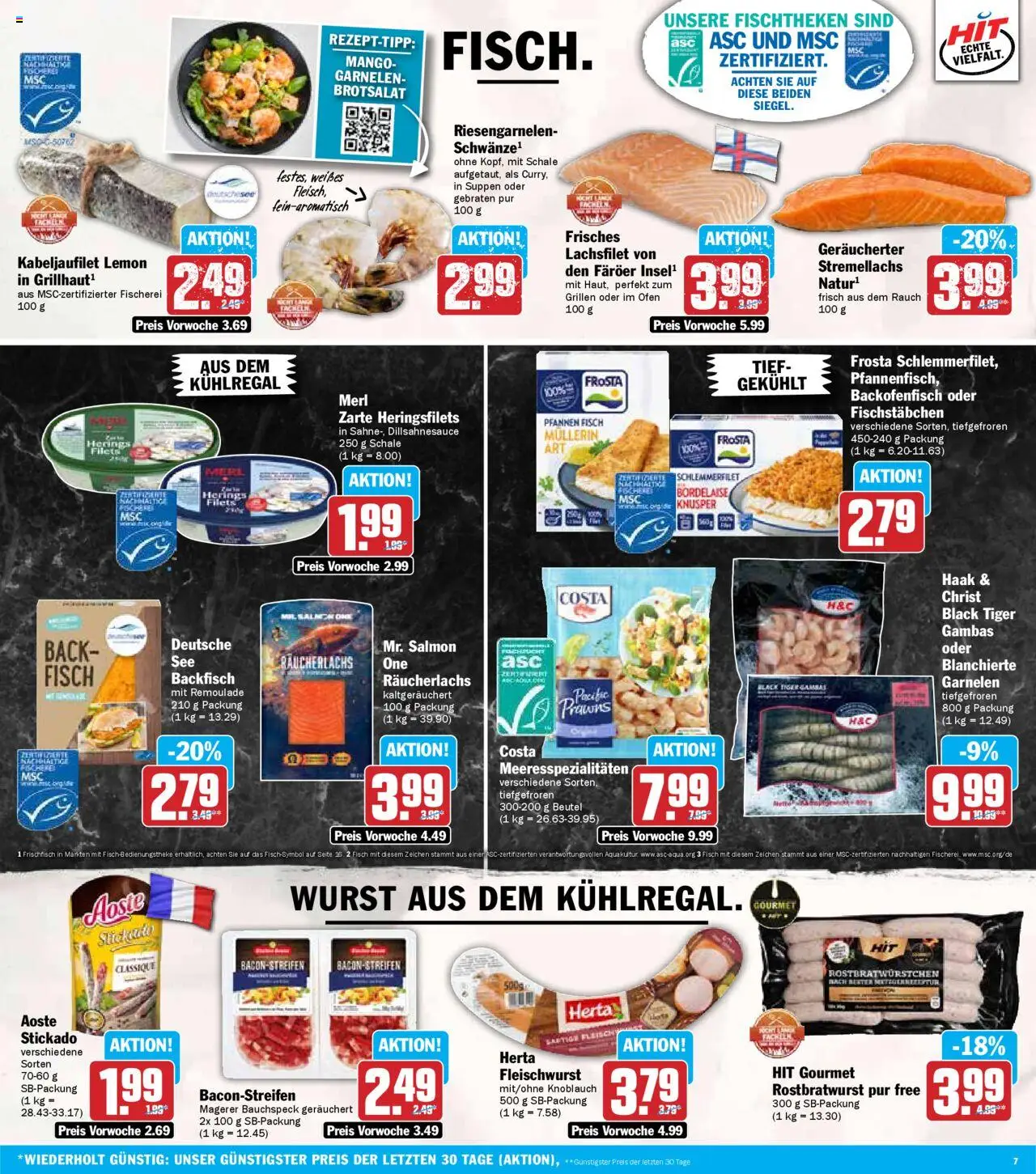 HIT Prospekt 	 - gültig ab dem 28.07.2025 | Seite: 7 | Produkte: Ofen, Räucherlachs, Wurst, Knoblauch
