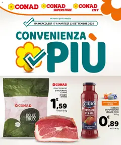Anteprima del volantino Conad Convenienza Più Campania catalogo valido a partire dal 17.09.2025