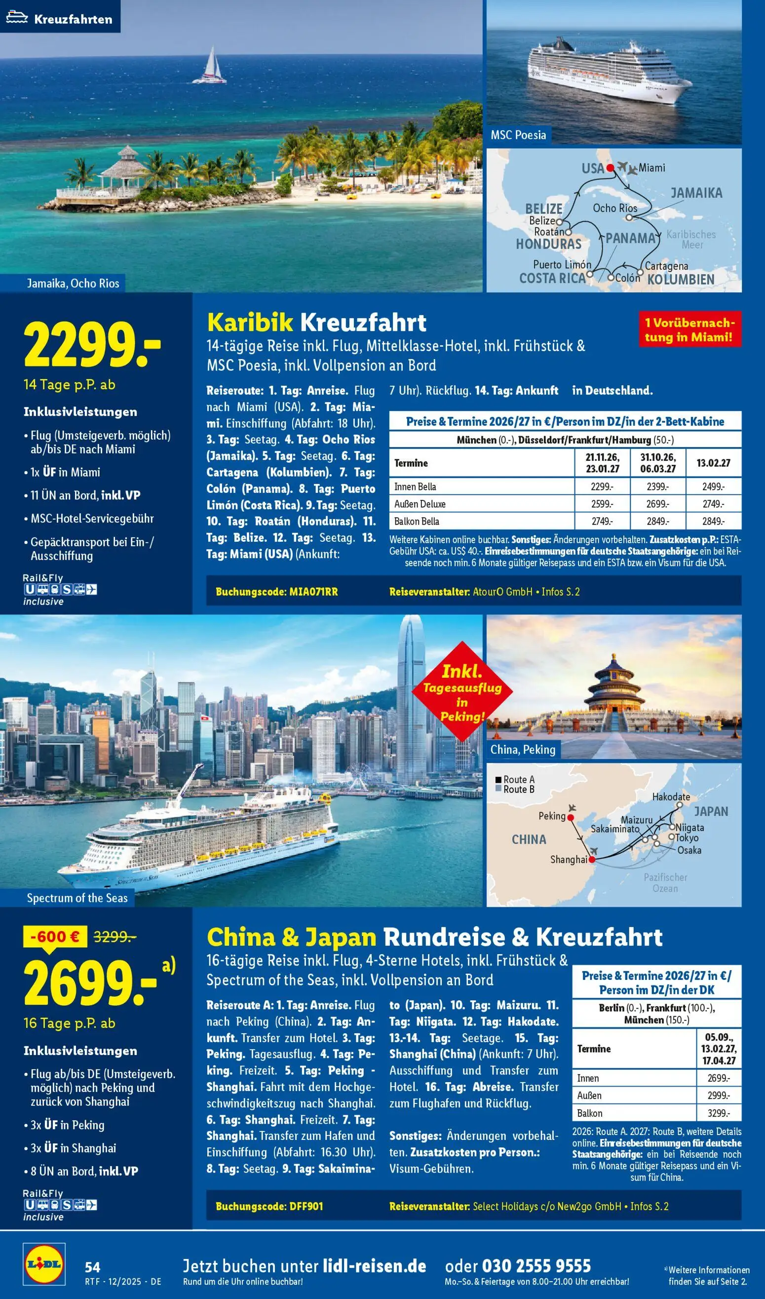 Lidl Reisen Dezember/Januar Reise-Highlights – gültig ab 12.12.2025 | Seite: 54 | Produkte: Uhr