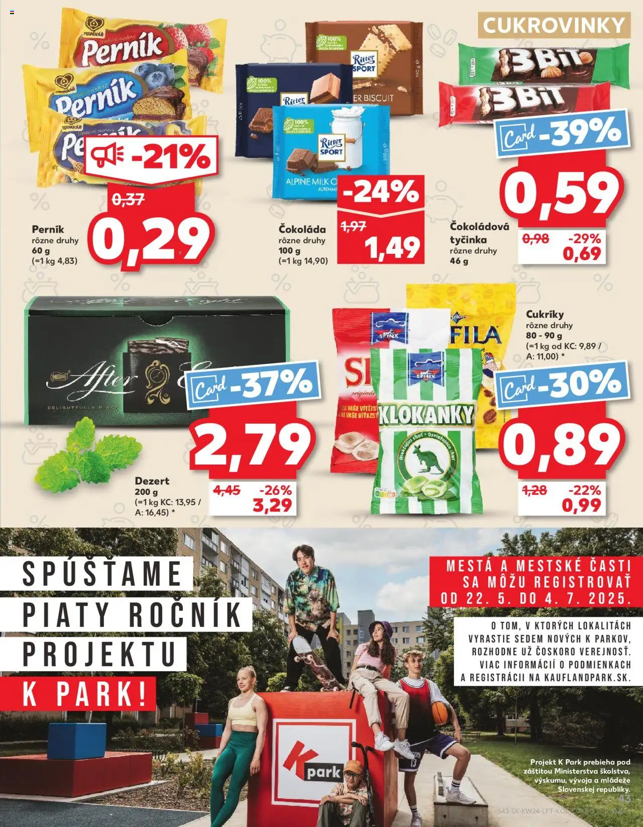 Nové Kaufland akcie – leták je platný od 12.06.2025 | Strana: 43 | Produkty: Čokoláda, Cukríky