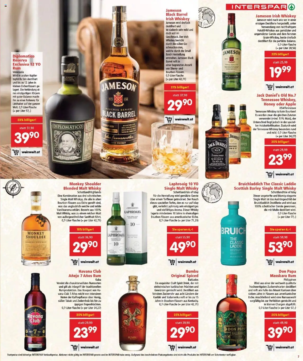 Interspar Flugblatt - Burgenland Nord gültig ab 04.09.2025 | Seite: 7 | Produkte: Whiskey, Apple, Bourbon