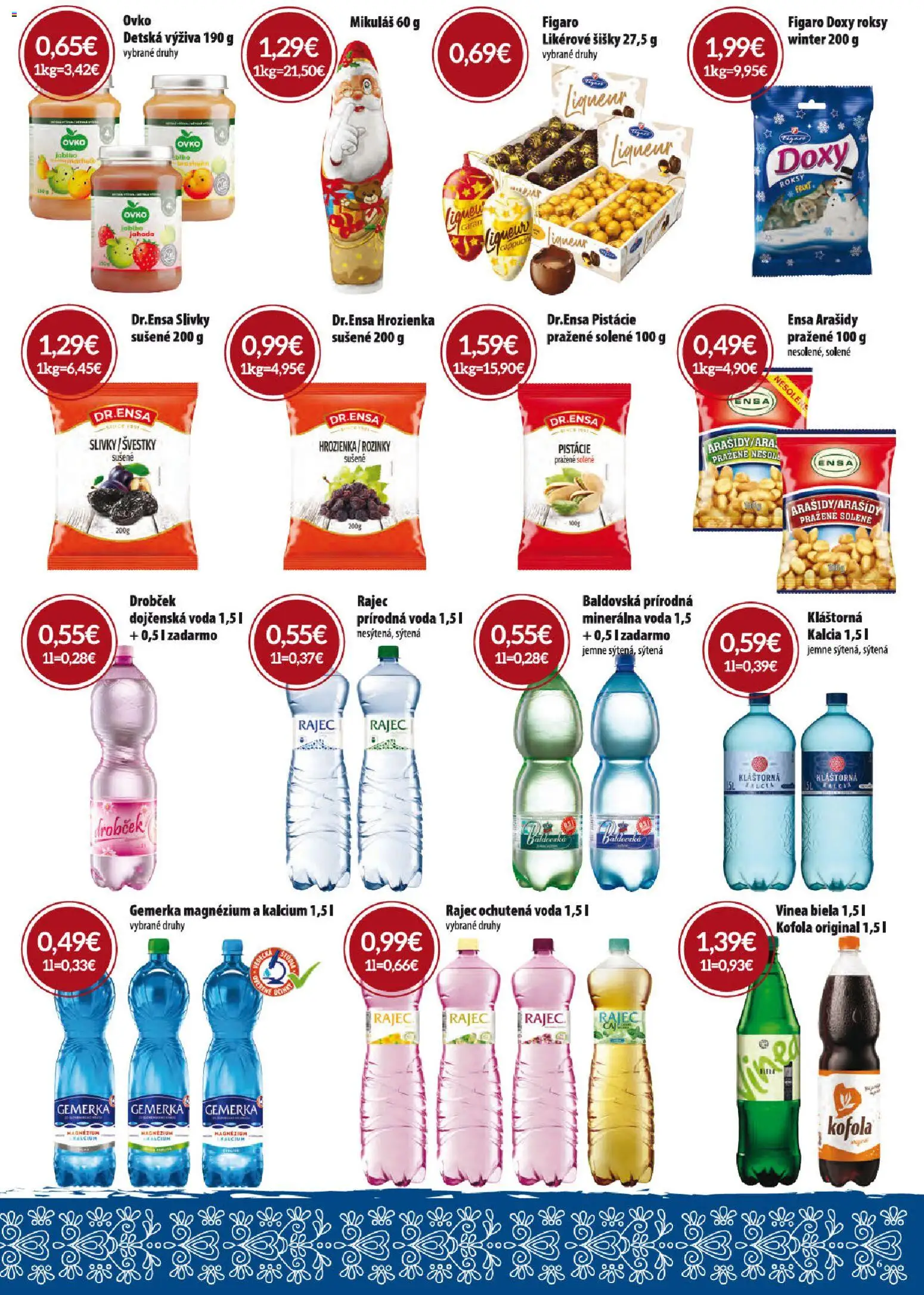 Nové CBA Verex akcie – leták je platný od 06.11.2025 | Strana: 6 | Produkty: Hrozienka, Minerálna voda, Gemerka, Pistácie