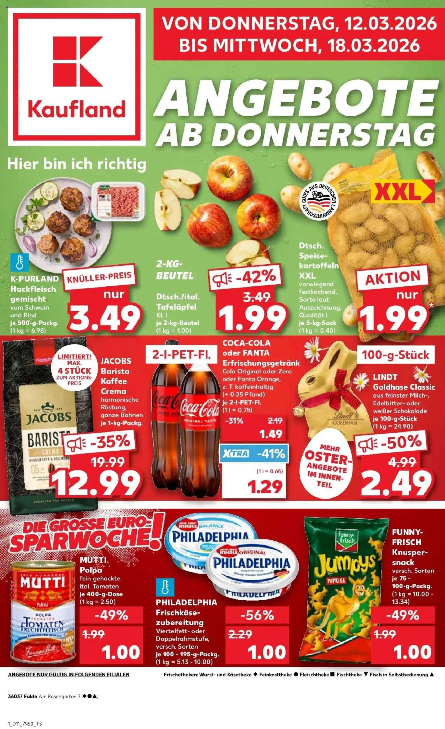 Kaufland Prospekt Fulda	 – gültig ab 09.03.2026 | Seite: 13 | Produkte: Milch, Kaffee, Tomaten, Kartoffeln