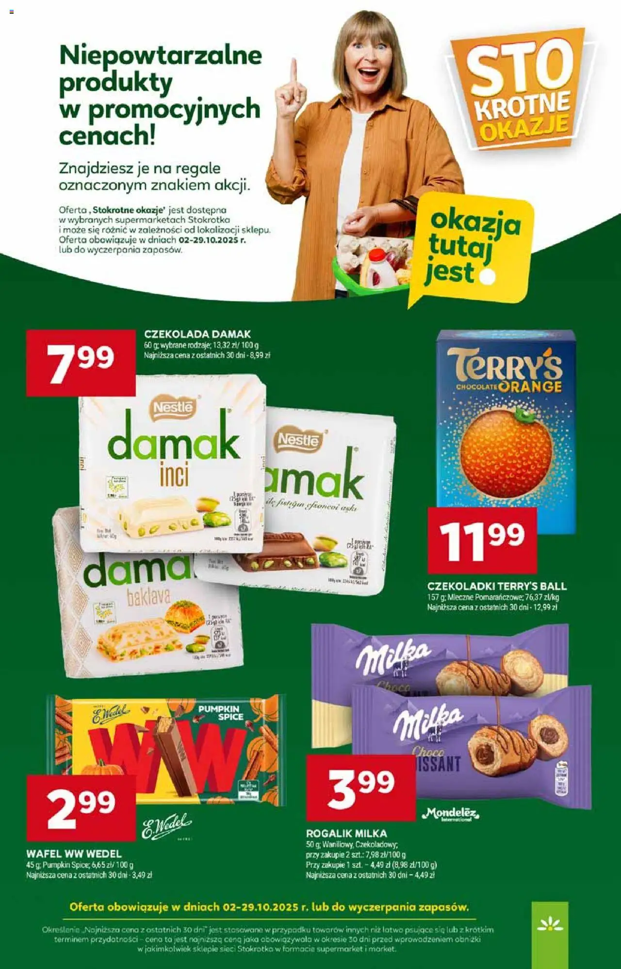 Stokrotka Gazetka od 02.10.2025 | Strona: 34 | Produkty: Baklava, Czekoladki, Stokrotka, Milka
