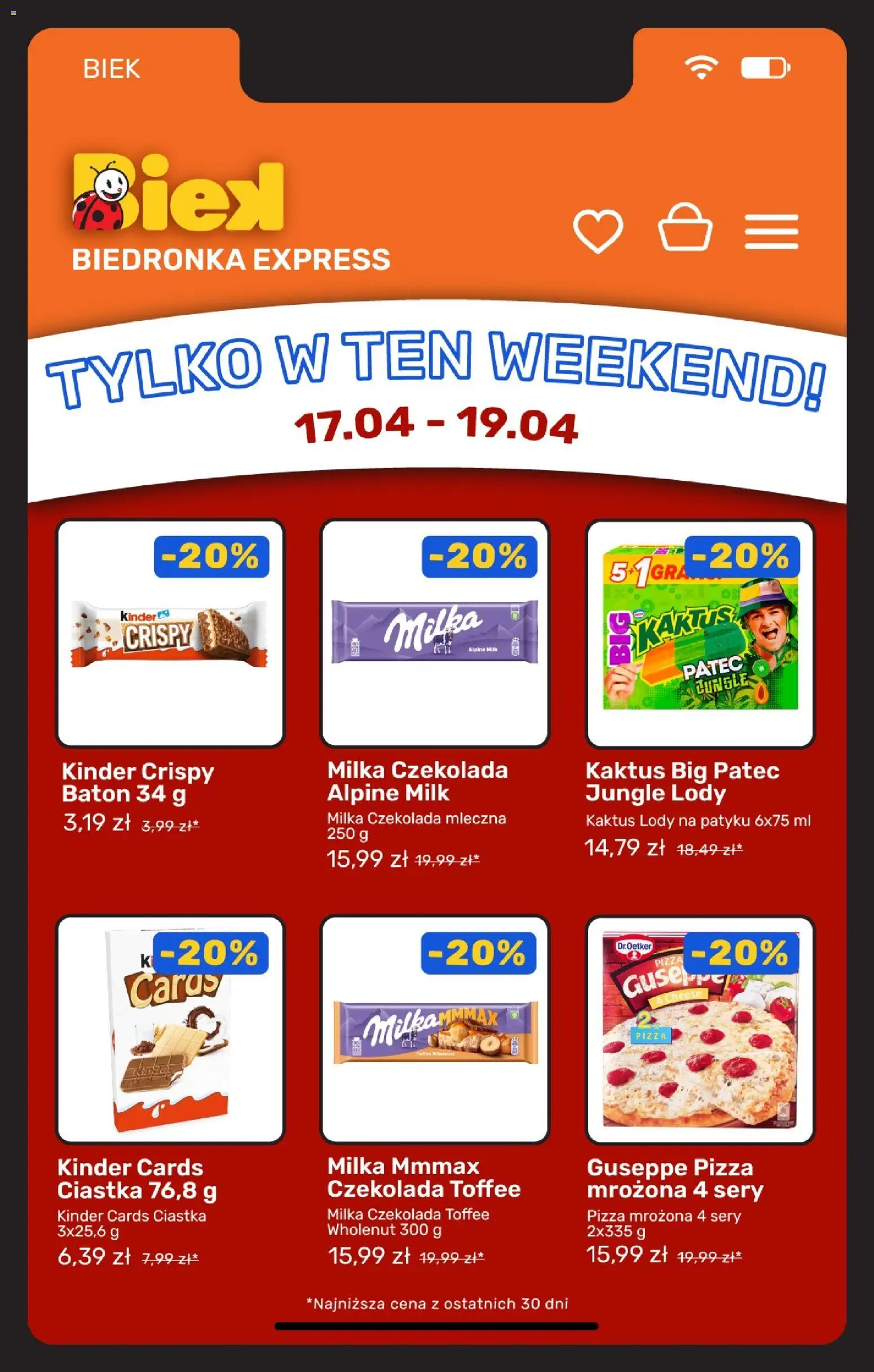 Biedronka gazetka - Biek od 17.04.2026 | Strona: 5 | Produkty: Pizza mrożona, Baton, Sery, Kinder cards
