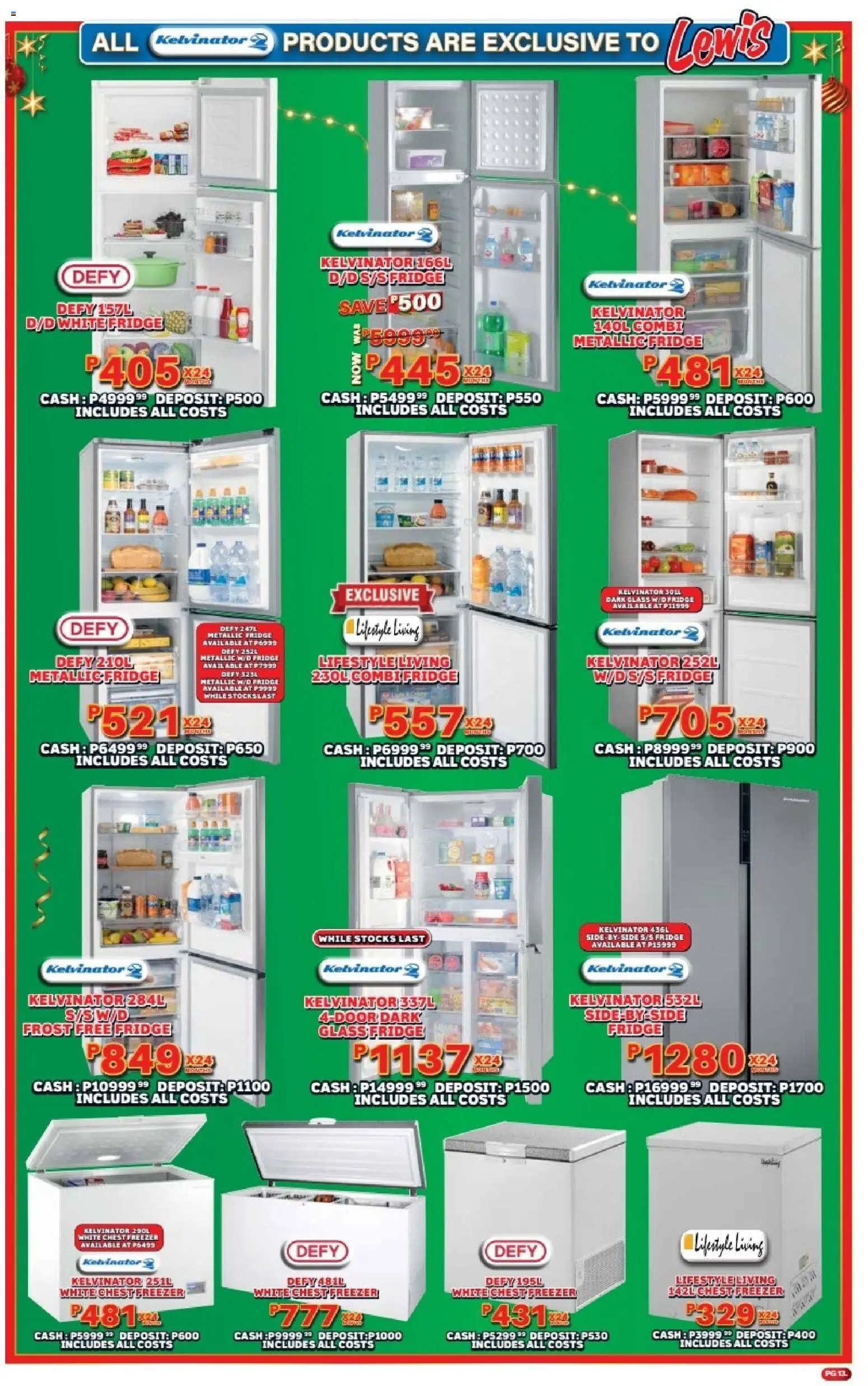 New Lewis Stores catalogue – valid from 08.12.2025 | Page: 13 | Products: Freezer, Fridge, Chest freezer