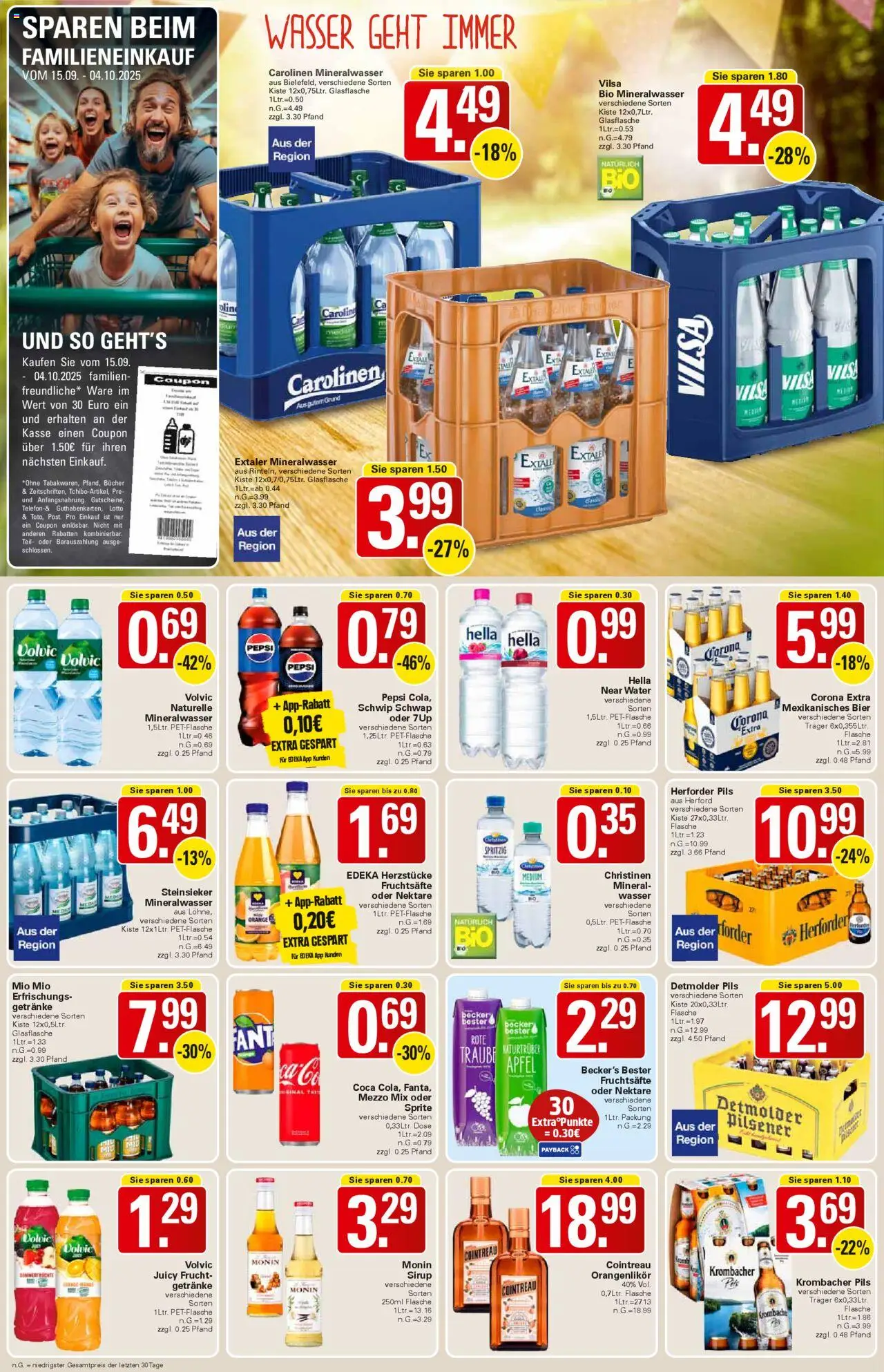 WEZ Prospekt – gültig ab 15.09.2025 | Seite: 12 | Produkte: Bier, Schwip schwap, Sirup, Wasser
