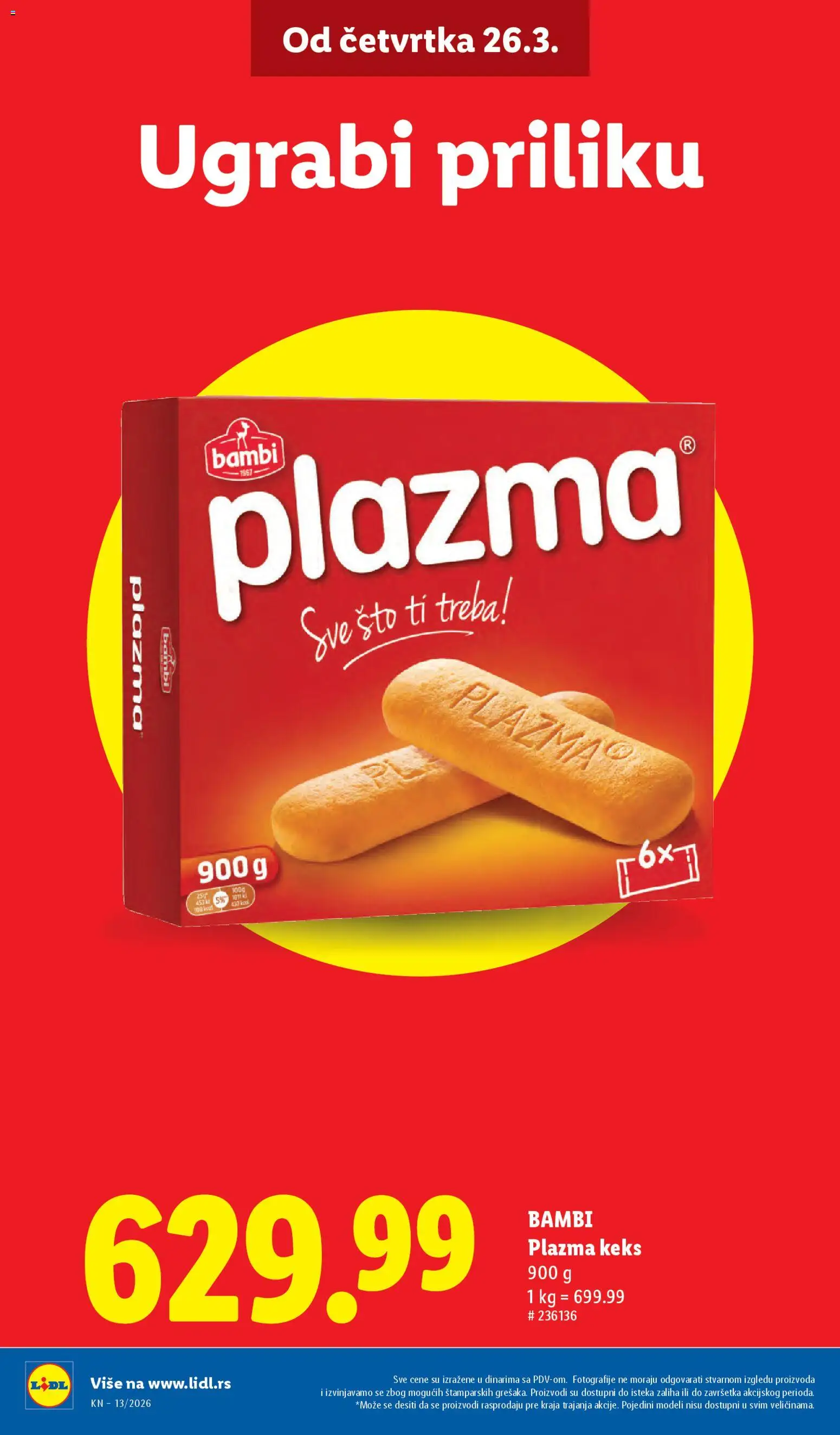 Lidl katalog - važi od 26.03.2026 | Strana: 12 | Proizvode: Keks, Sto, Plazma