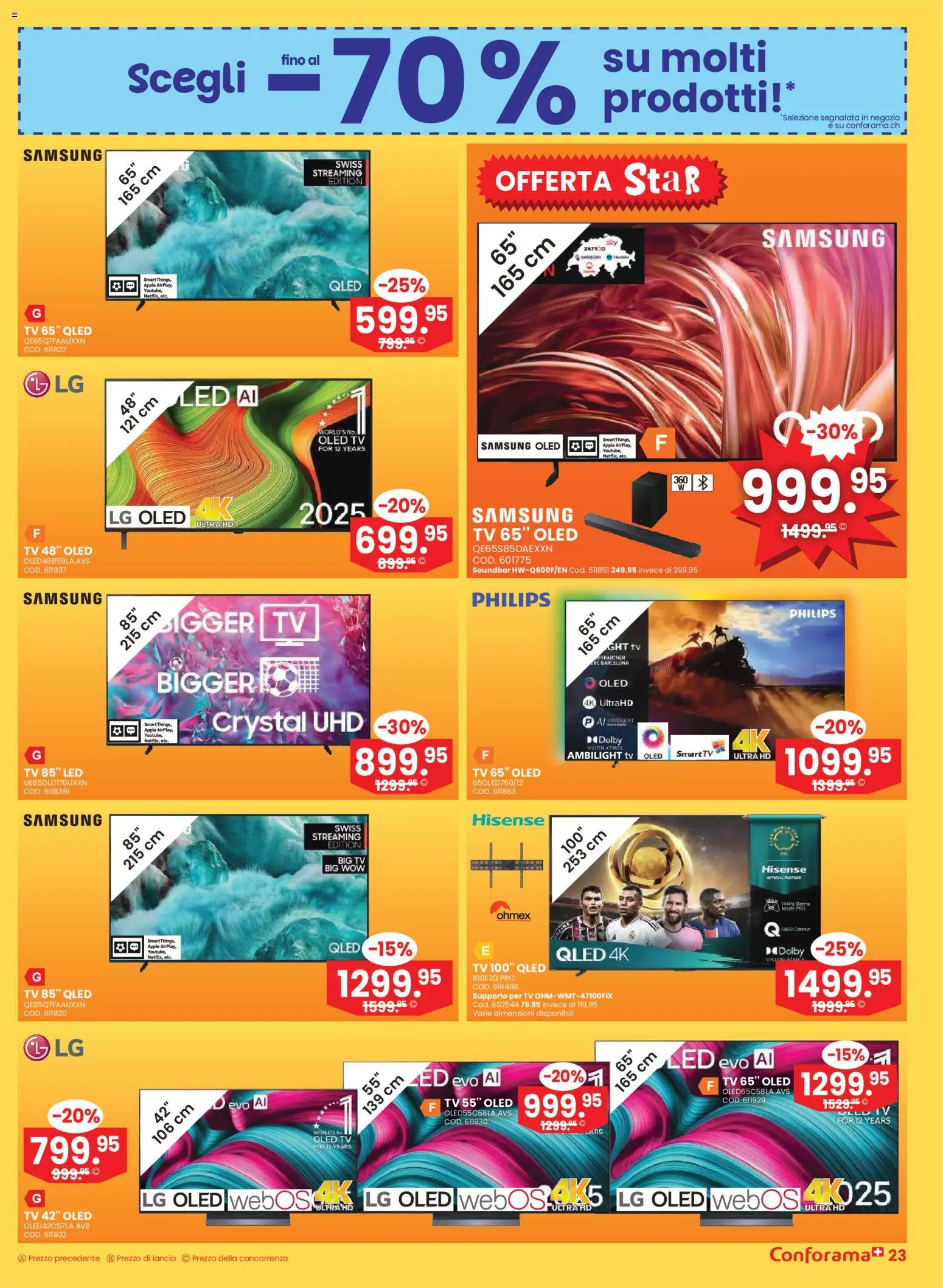 Conforama Aktionen IT – gültig ab 07.01.2026 | Seite: 23 | Produkte: TV, Samsung, LG, Hisense