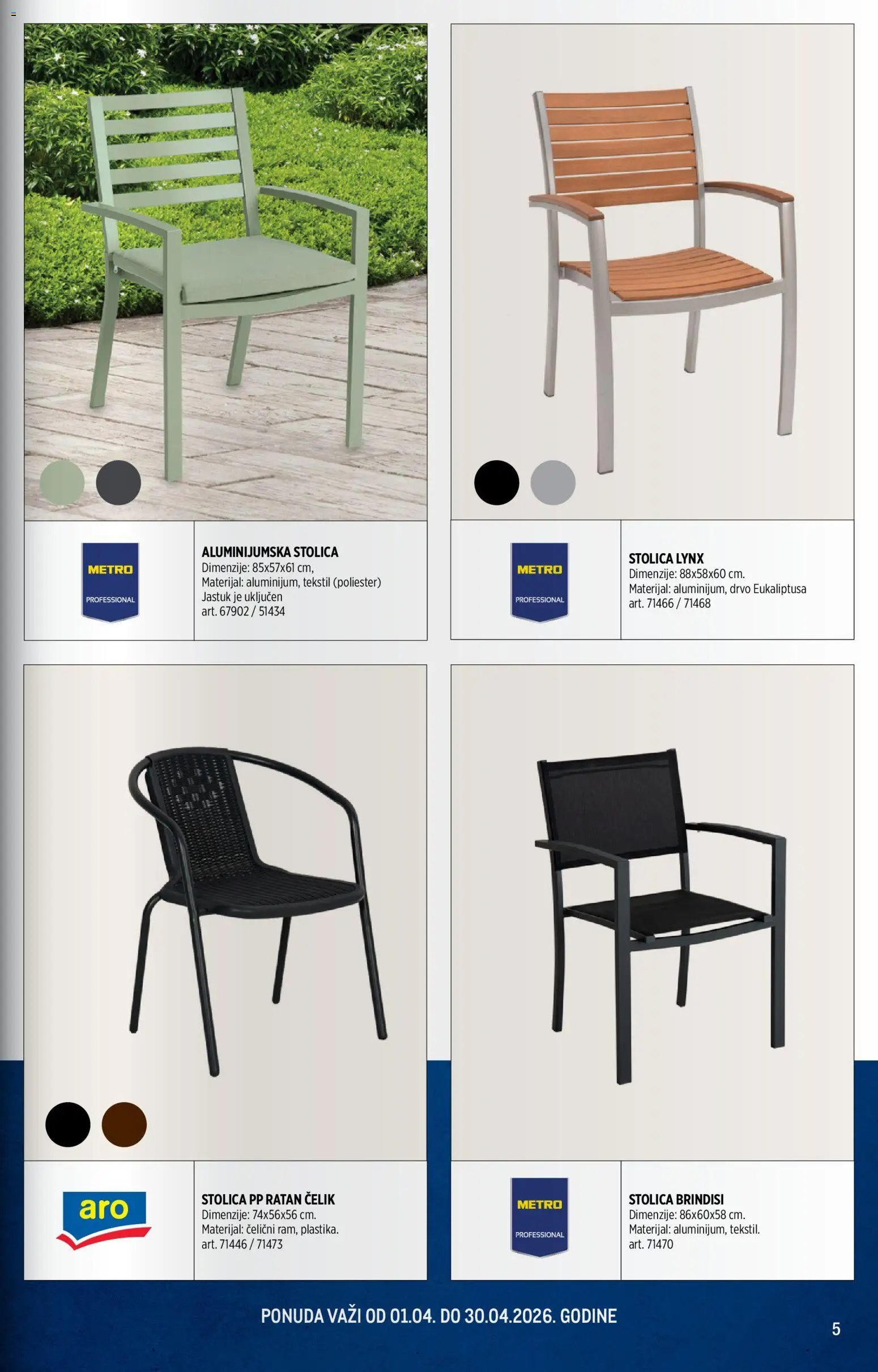 Metro katalog - važi od 01.04.2026 | Strana: 5 | Proizvode: Jastuk, Stolica