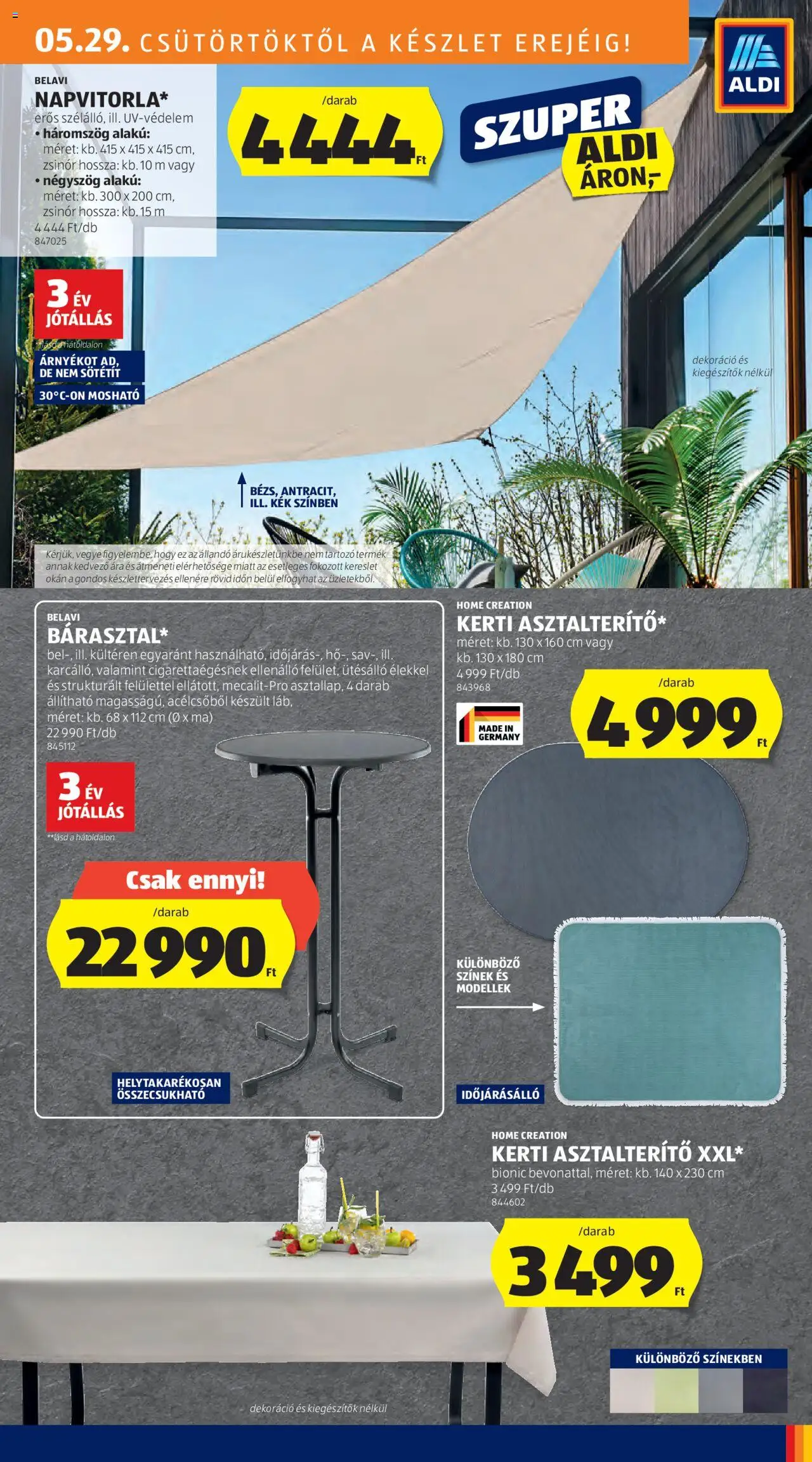 Aldi akciós ujság - amely érvényes a következő dátumtól: 29.05.2025 | Oldal: 19 | Termékek: Asztalterítő, Dekoráció
