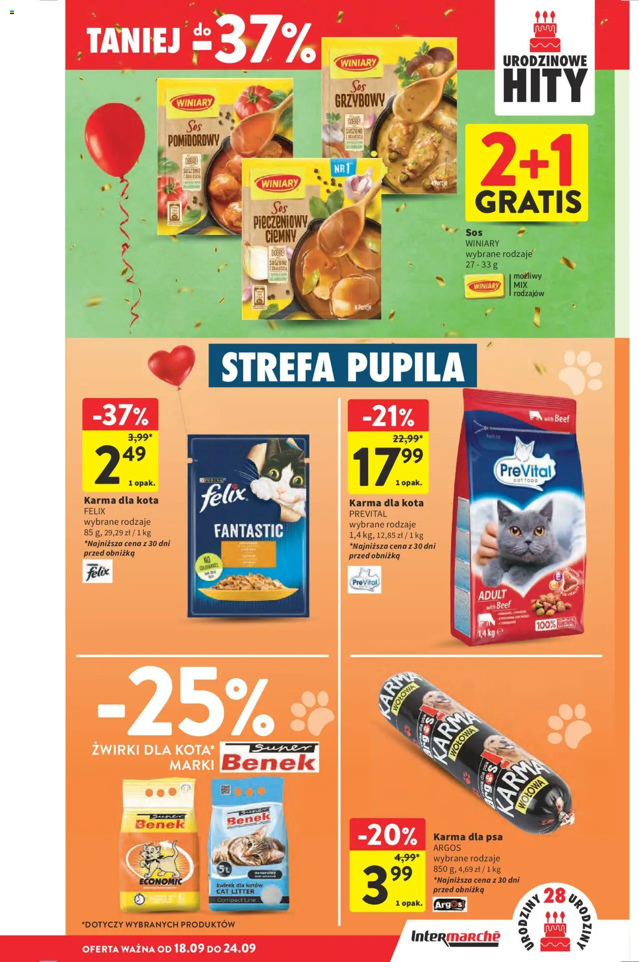 Intermarche Gazetka od 18.09.2025 | Strona: 37 | Produkty: Karma dla kota, Karma dla psa