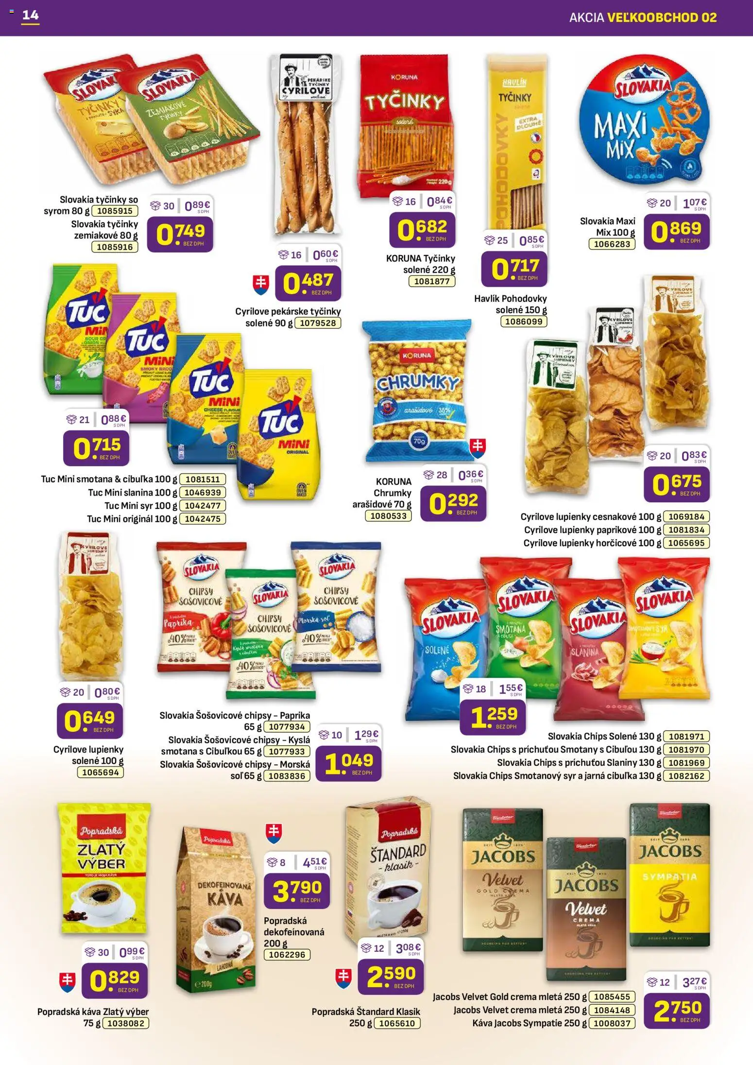 Nové Libex akcie – leták je platný od 19.01.2026 | Strana: 14 | Produkty: Paprika, Jacobs Velvet, Jarná cibuľka, Popradská káva