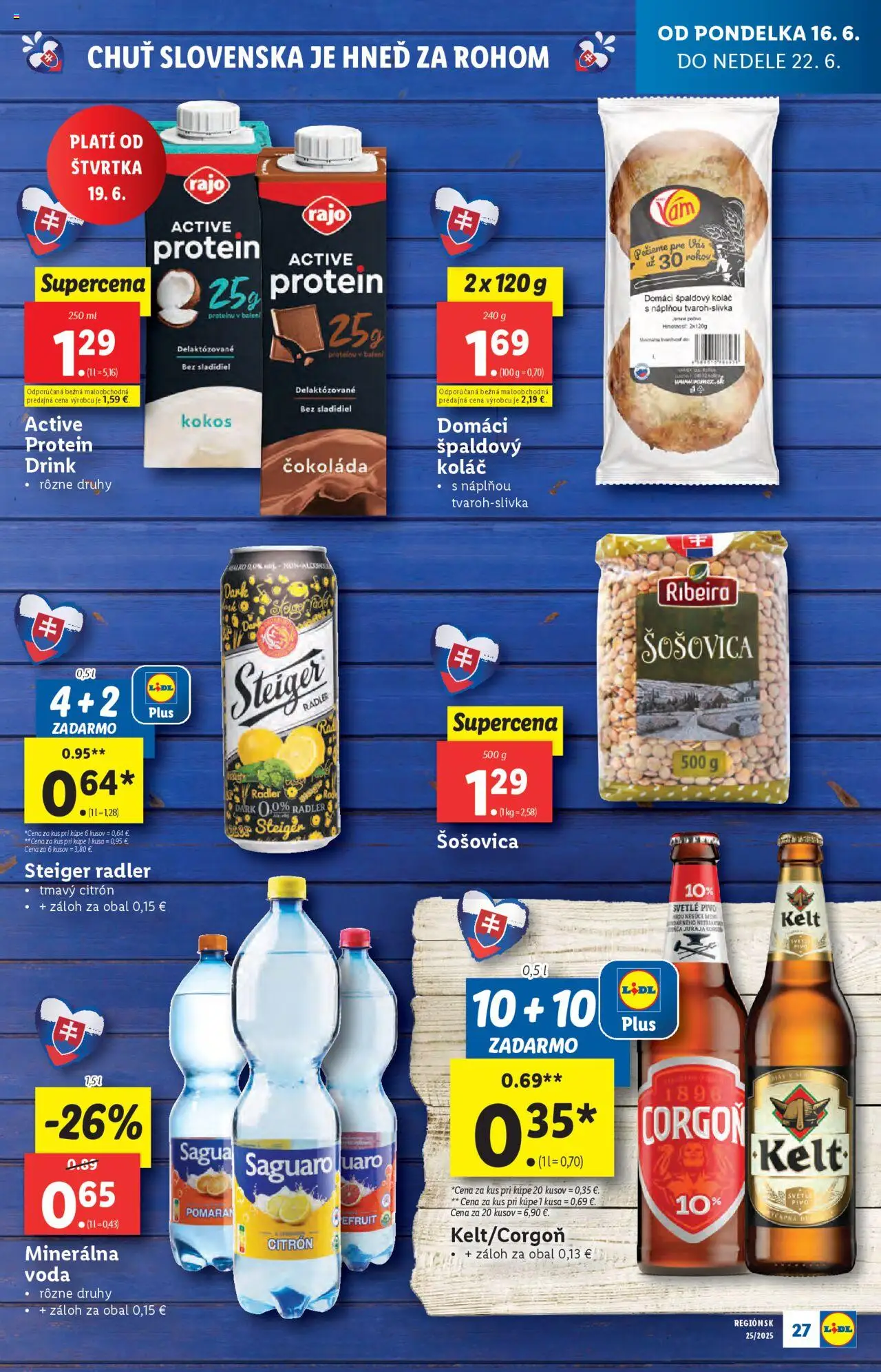 Lidl leták │ platný od 16.06.2025 | Strana: 31 | Produkty: Kelt, Radler, Corgoň, Voda