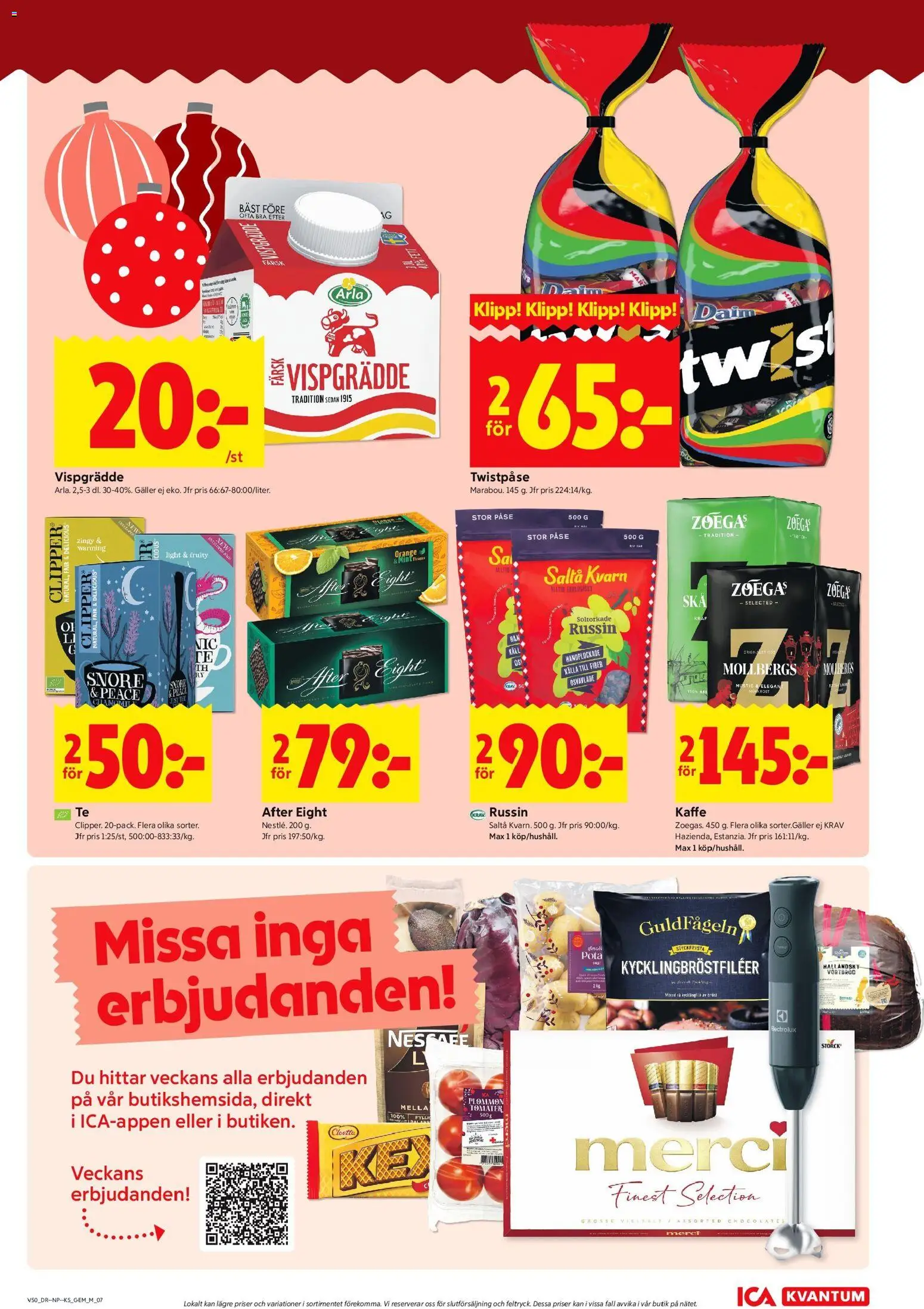 ICA Kvantum reklamblad aktuell från 08.12.2025 | Sida: 9 | Produkter: Kvarn, Galler, Kaffe, Vispgrädde