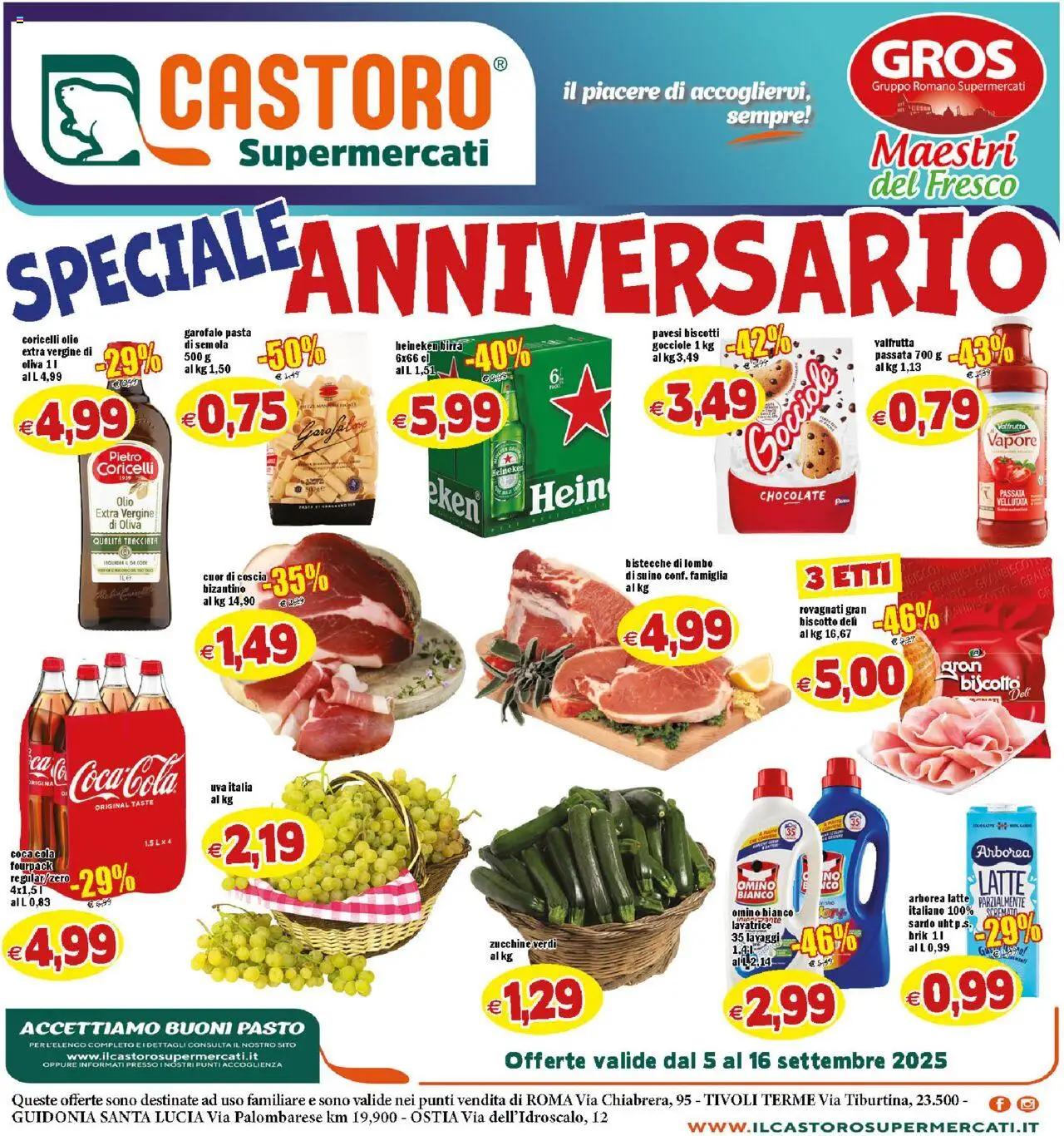 Volantino Il Castoro del 05.09.2025 | Pagina: 1 | Prodotti: Birra, Pasta, Zucchine, Coca Cola