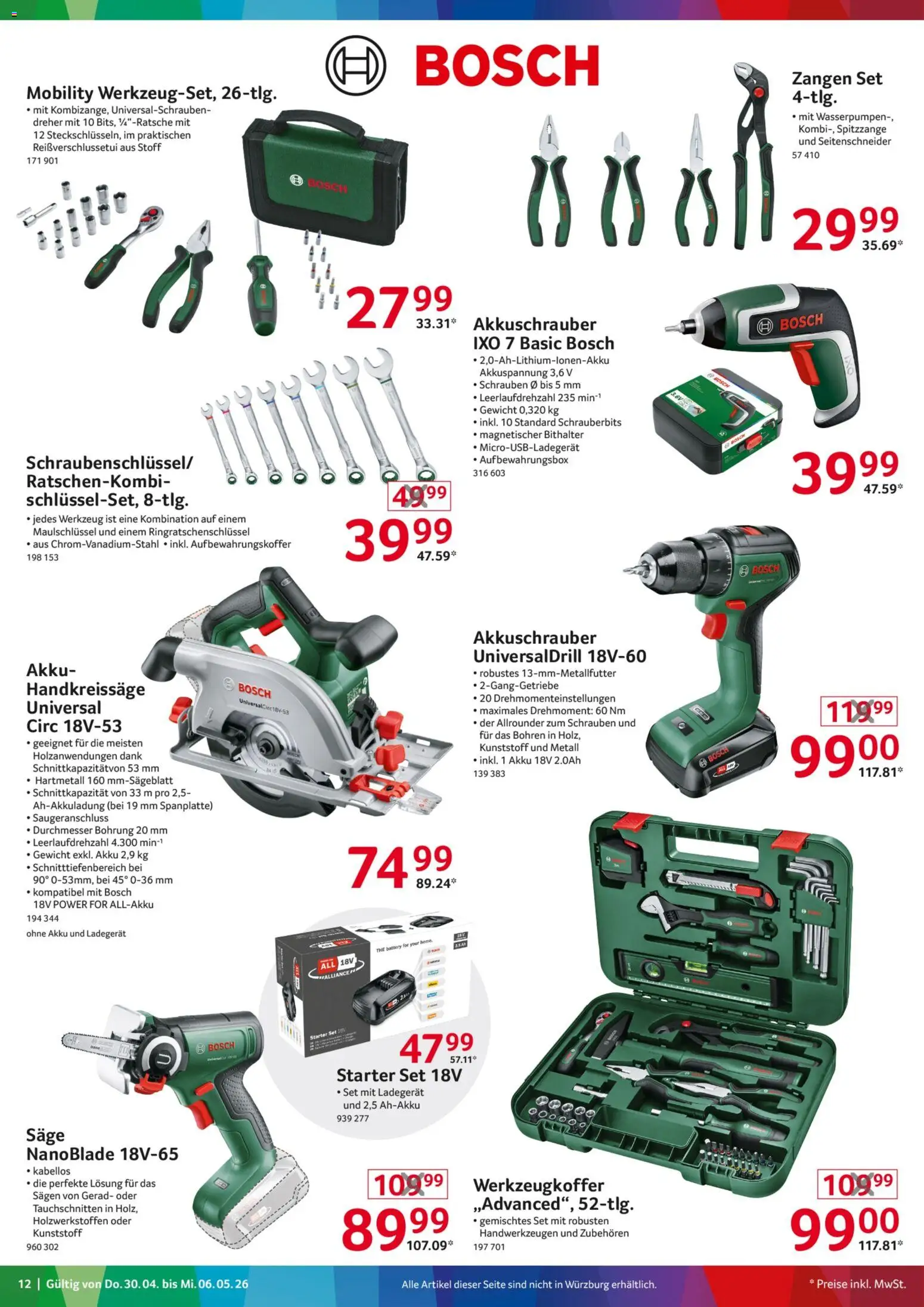 Selgros Nonfood – gültig ab 30.04.2026 | Seite: 12 | Produkte: Bosch, Gewicht, Akkuschrauber, Ladegerät