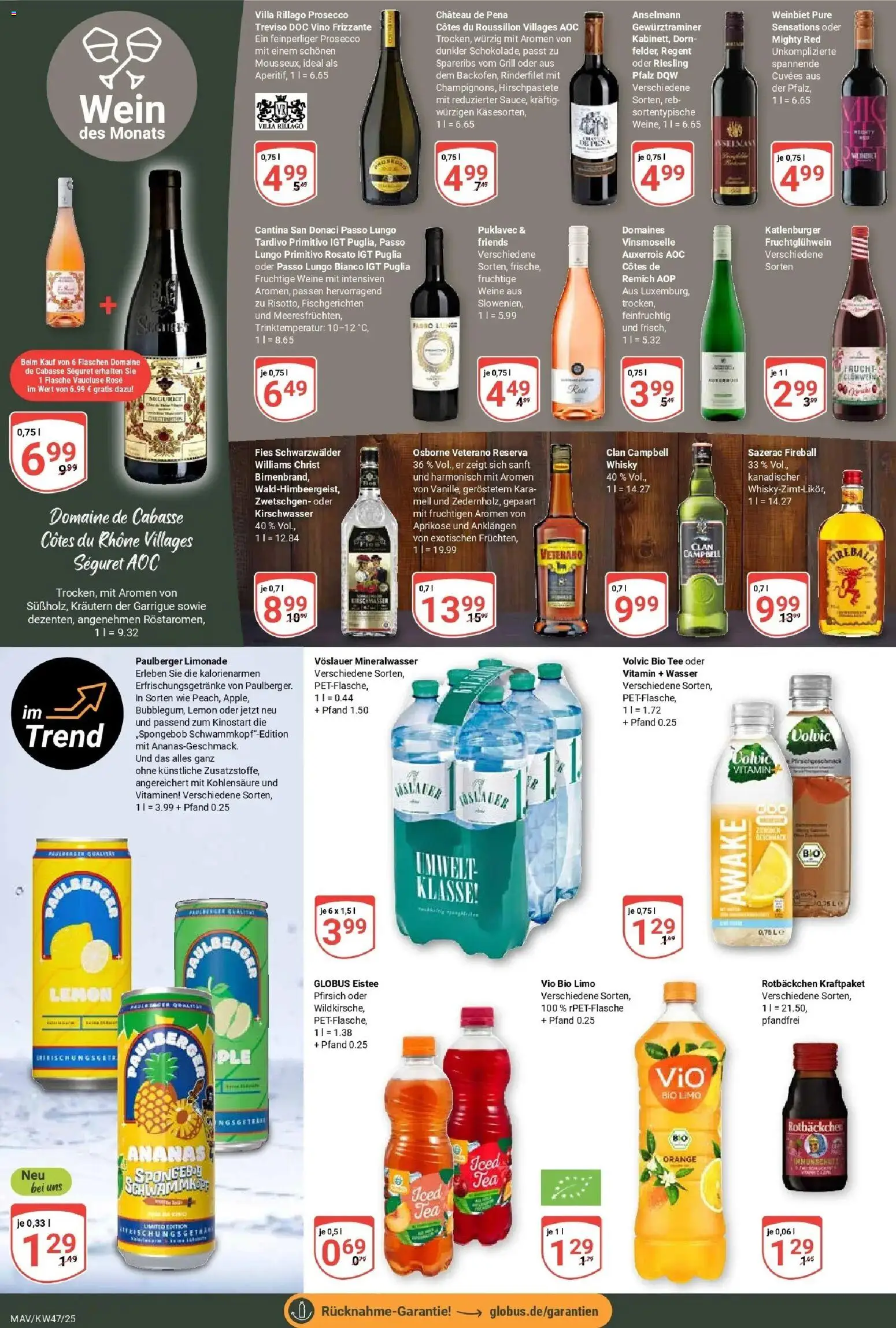 Globus prospekt Mannheim	 (ab 17.11.2025) » Angebote online | Seite: 19 | Produkte: Whisky, Grill, Mineralwasser, Wasser