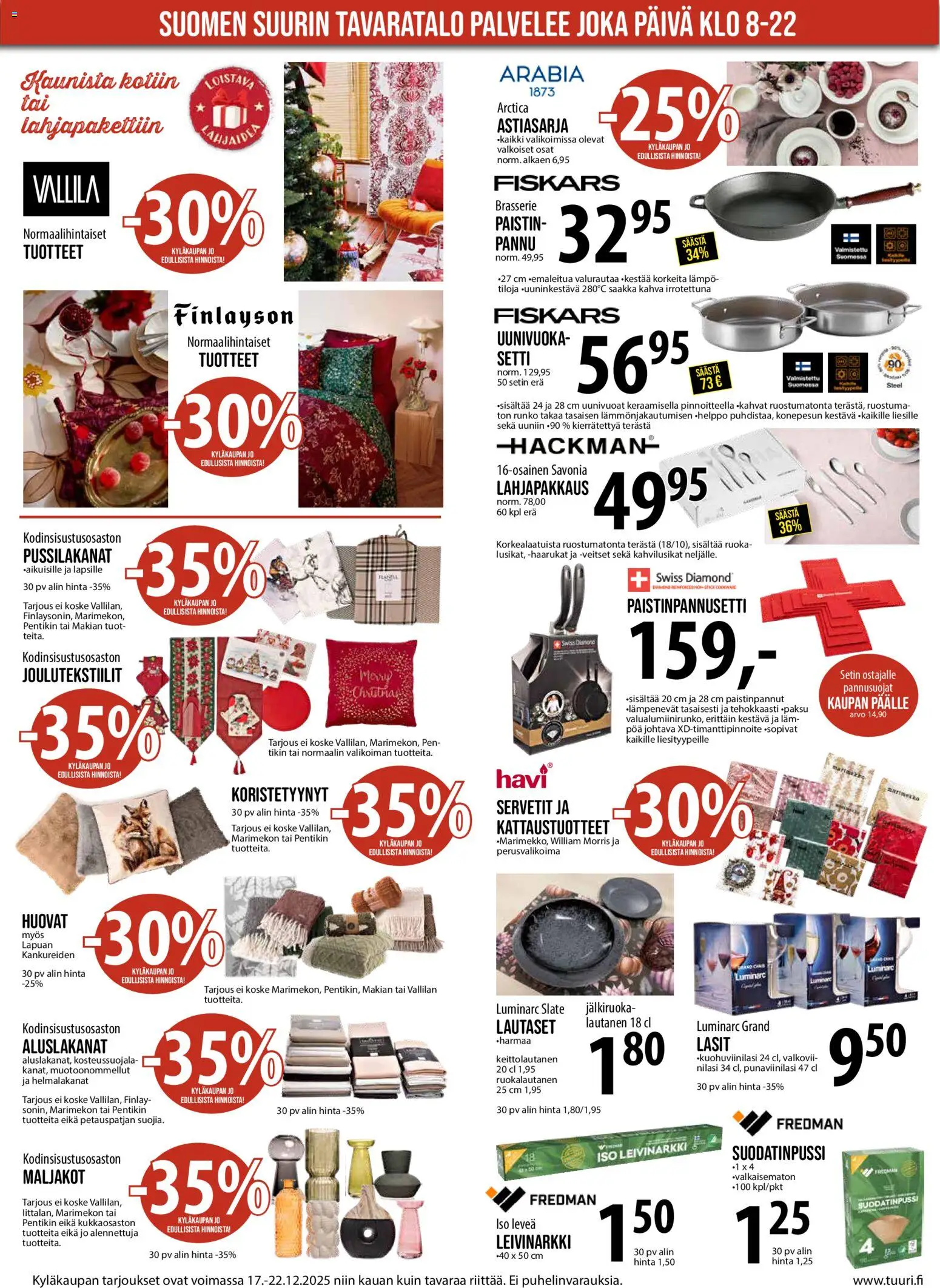 Tuuri tarjoukset – voimassa 17.12.2025 alkaen | Sivu: 3 | Tuotteet: Uunivuoka, Lautanen