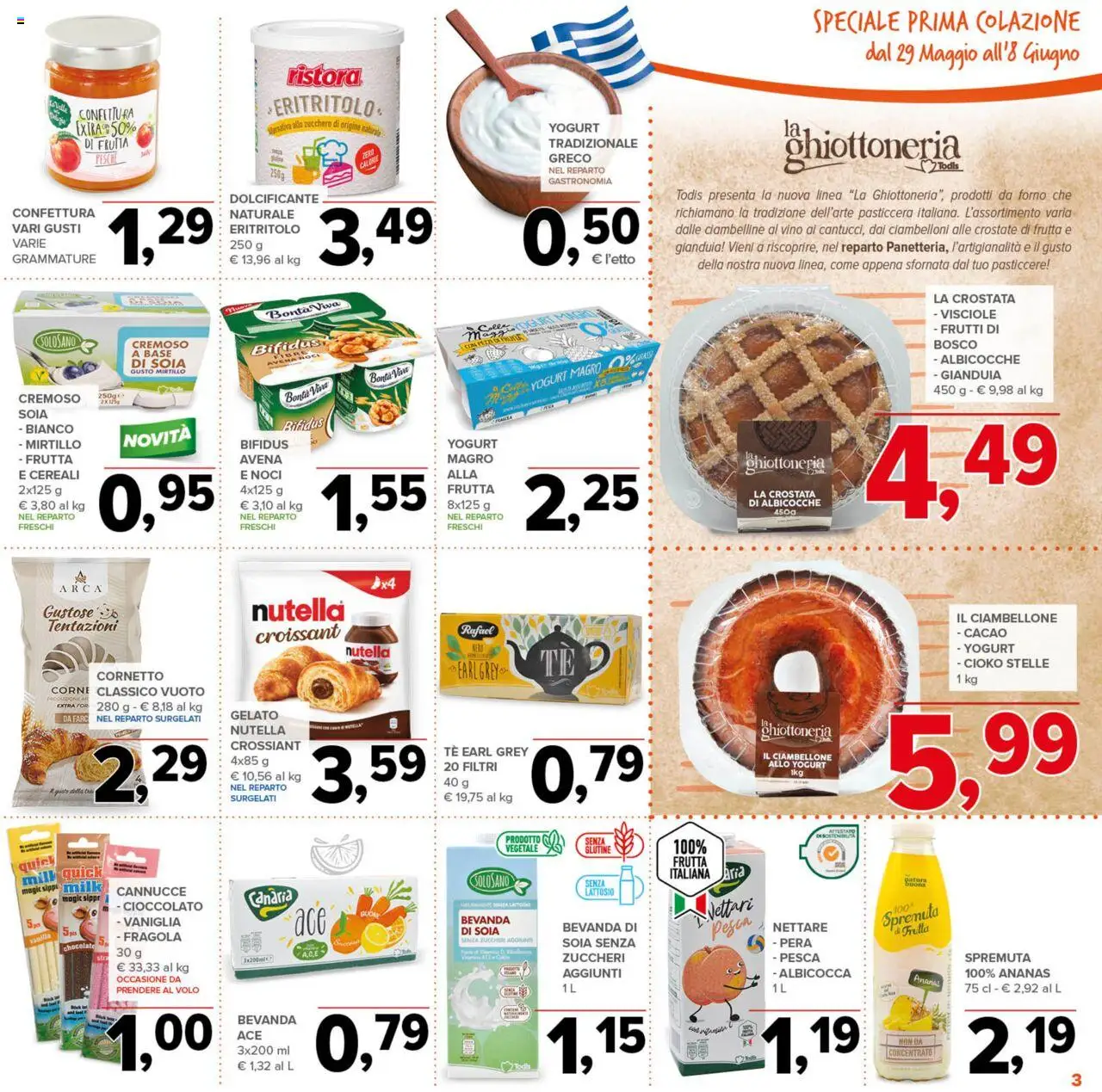 Volantino Todis del 29.05.2025 | Pagina: 3 | Prodotti: Noci, Nutella, Cacao, Albicocche