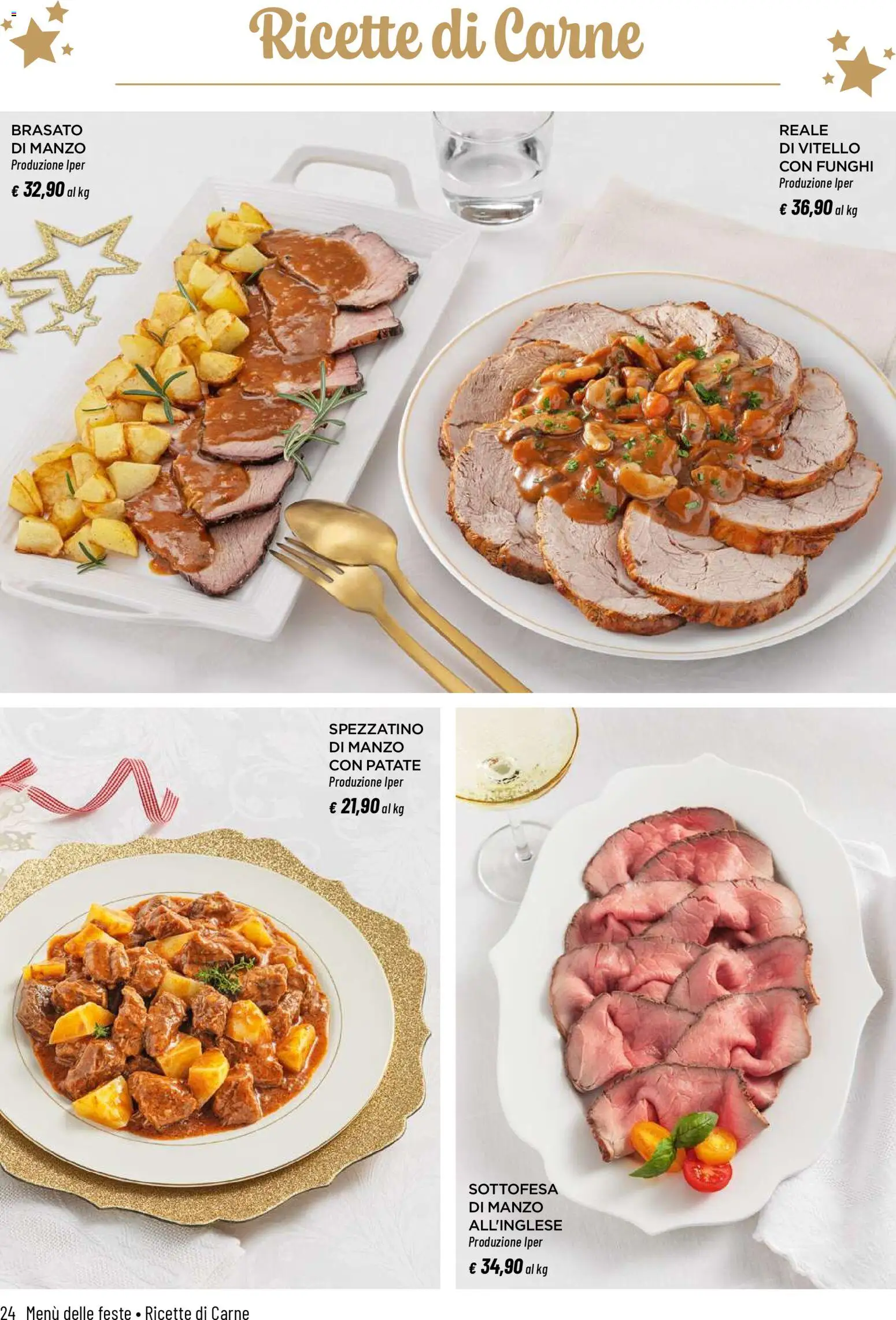 Volantino Iper del 04.12.2025 | Pagina: 24 | Prodotti: Manzo, Patate, Funghi, Vitello