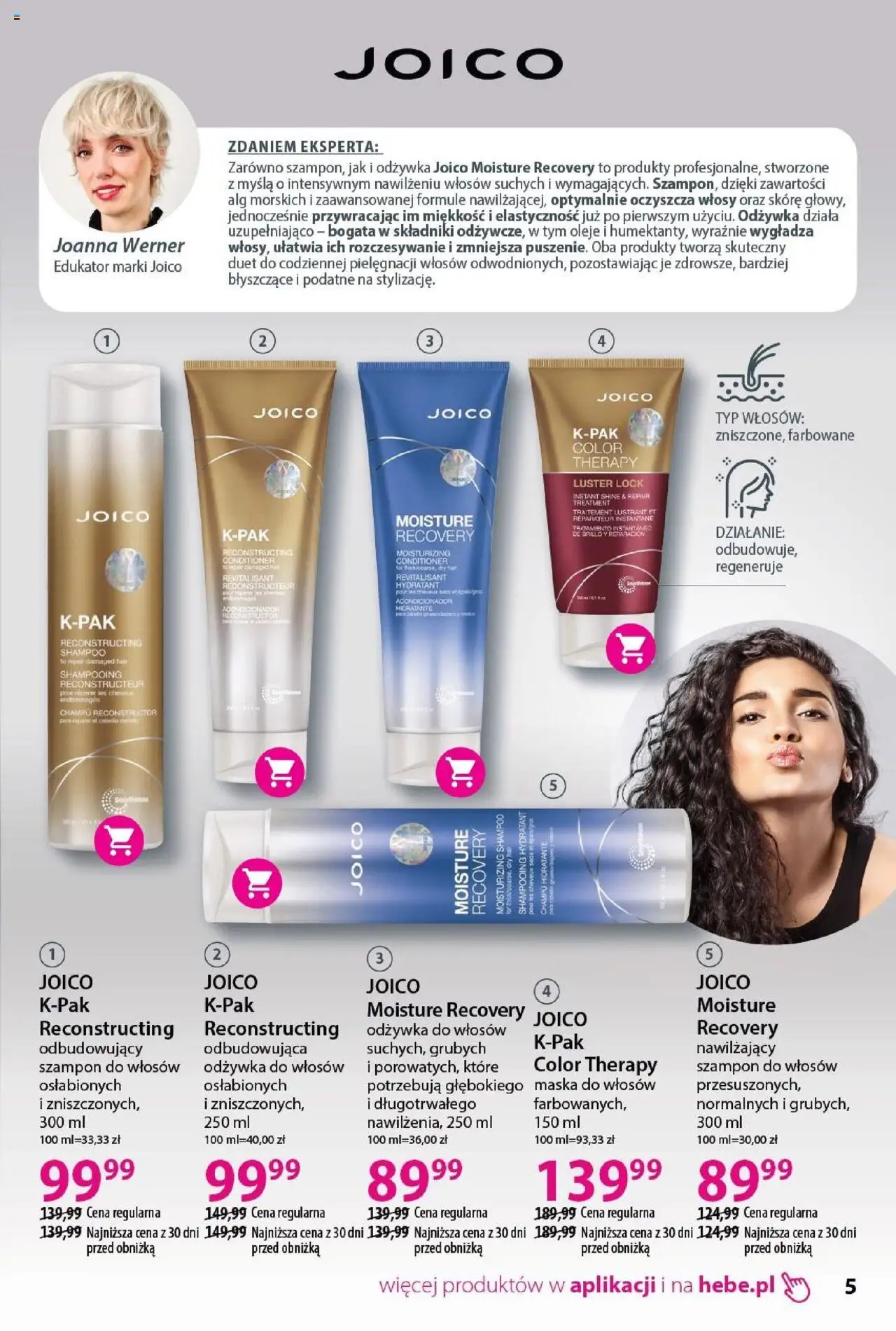 Hebe Gazetka - Katalog od 01.08.2025 | Strona: 5 | Produkty: Szampon, Odżywka, Odżywka do włosów, Maska