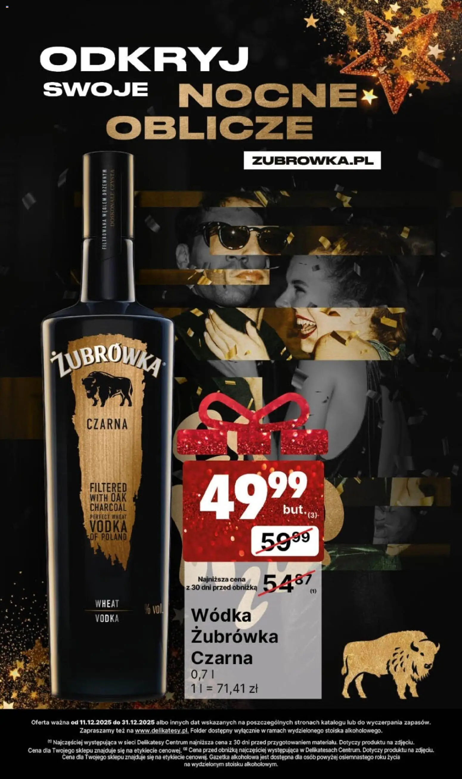 Delikatesy Centrum Gazetka alkoholowa od 11.12.2025 | Strona: 2 | Produkty: Żubrówka czarna, Żubrówka, Vodka, Wódka